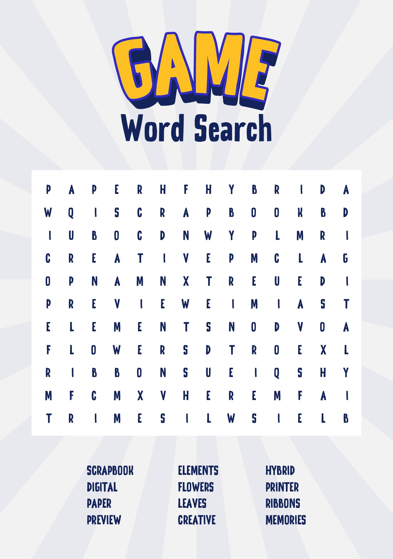 Create Word Search Puzzles Printable
