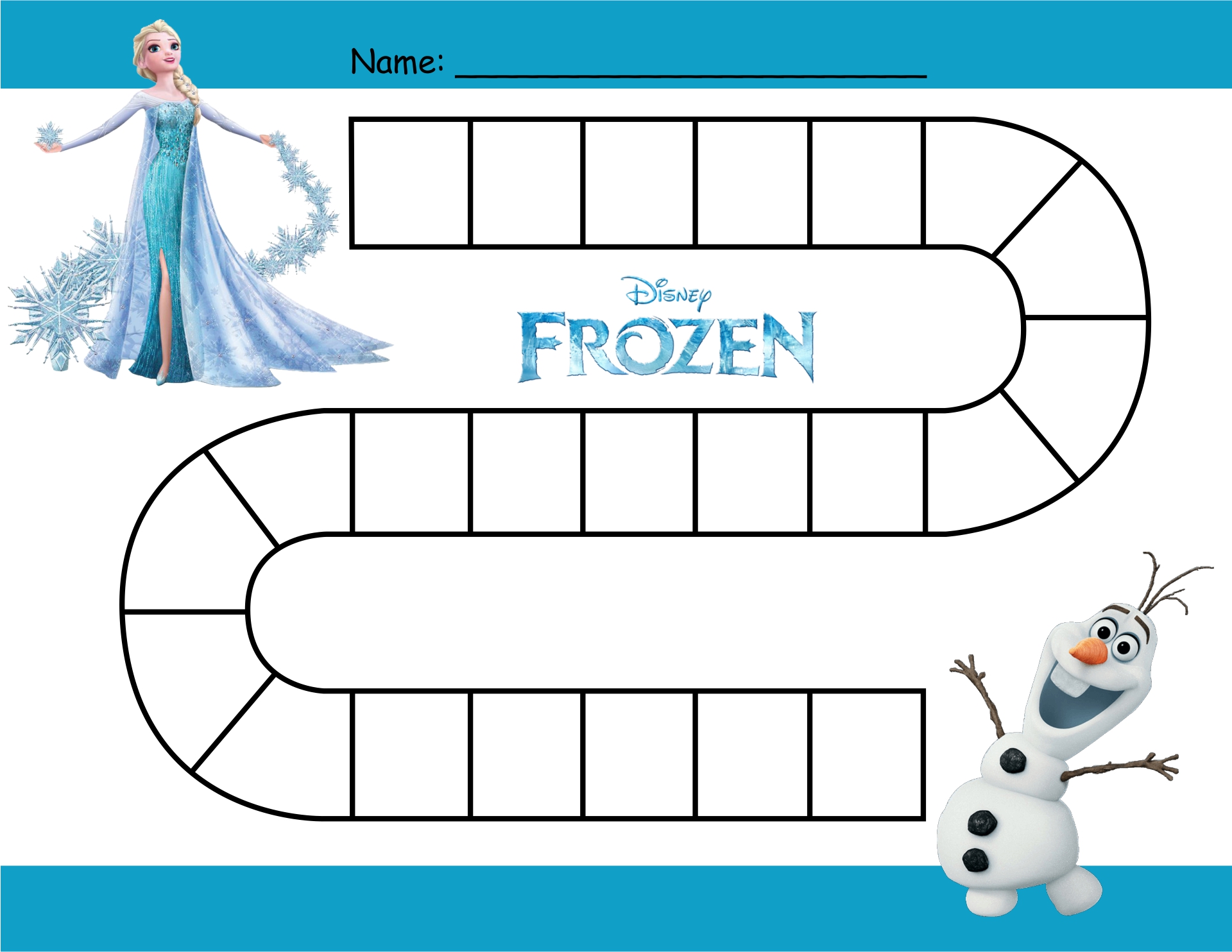 Frozen Printable Potty Sticker Chart
