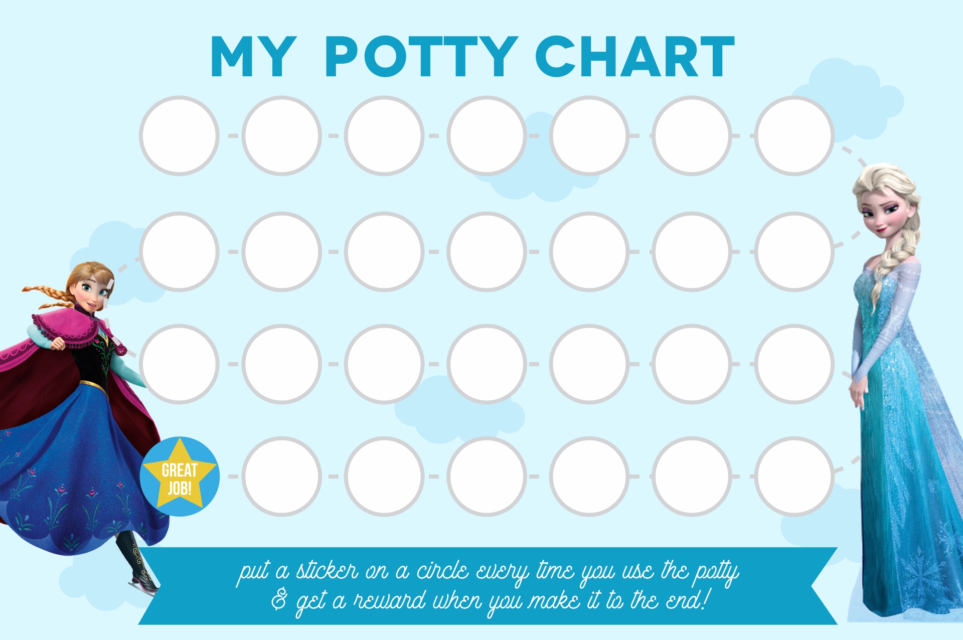 Frozen Printable Potty Training Chart