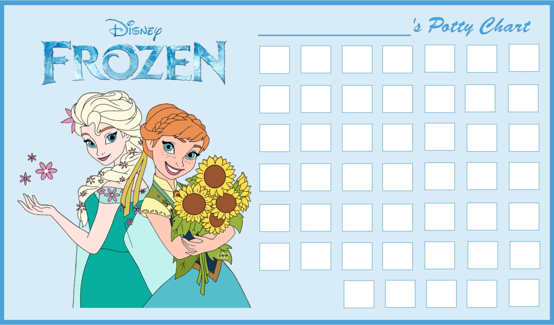 Frozen  Printable Potty Charts