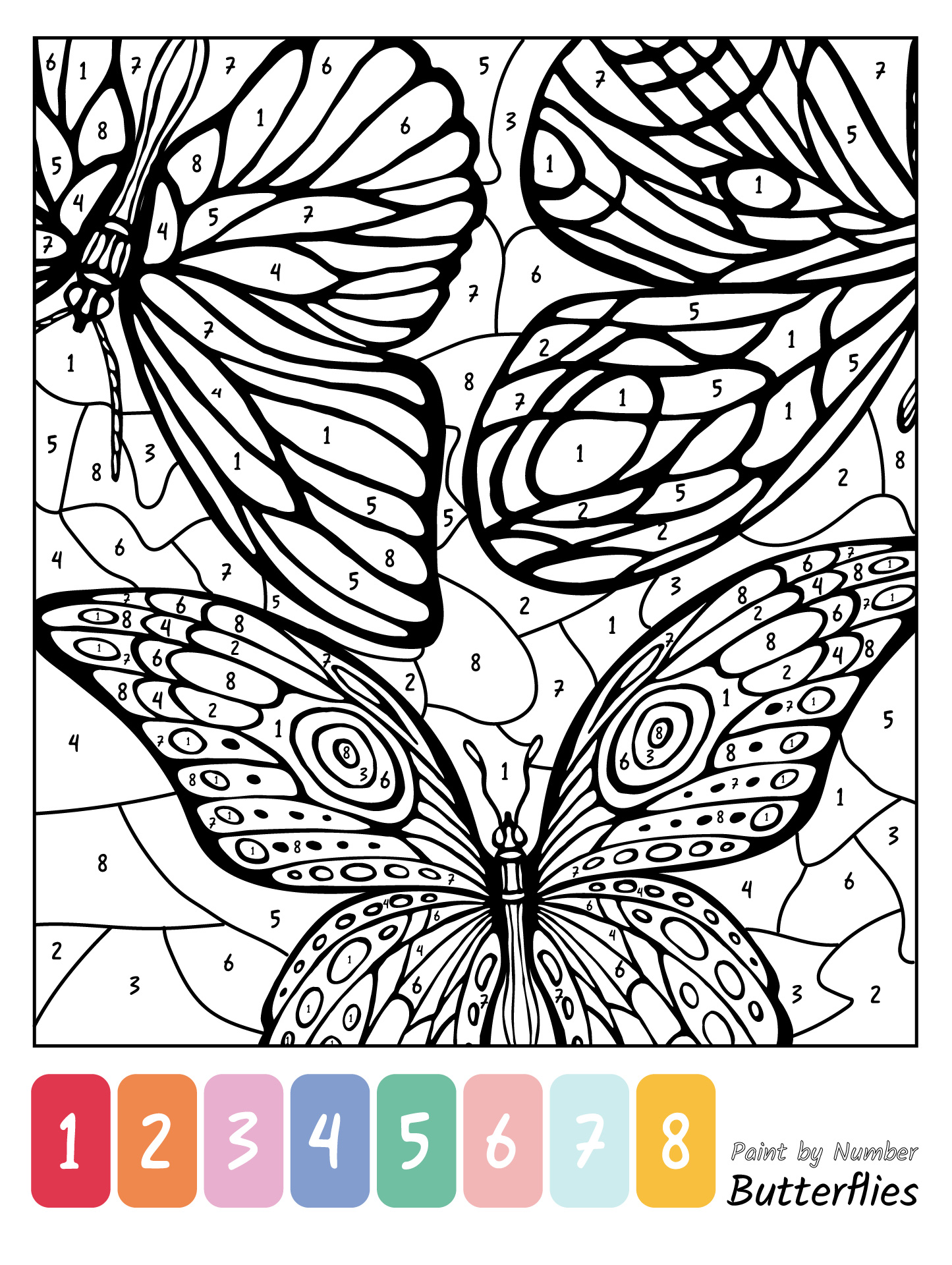 Hard Color by Number Coloring Pages