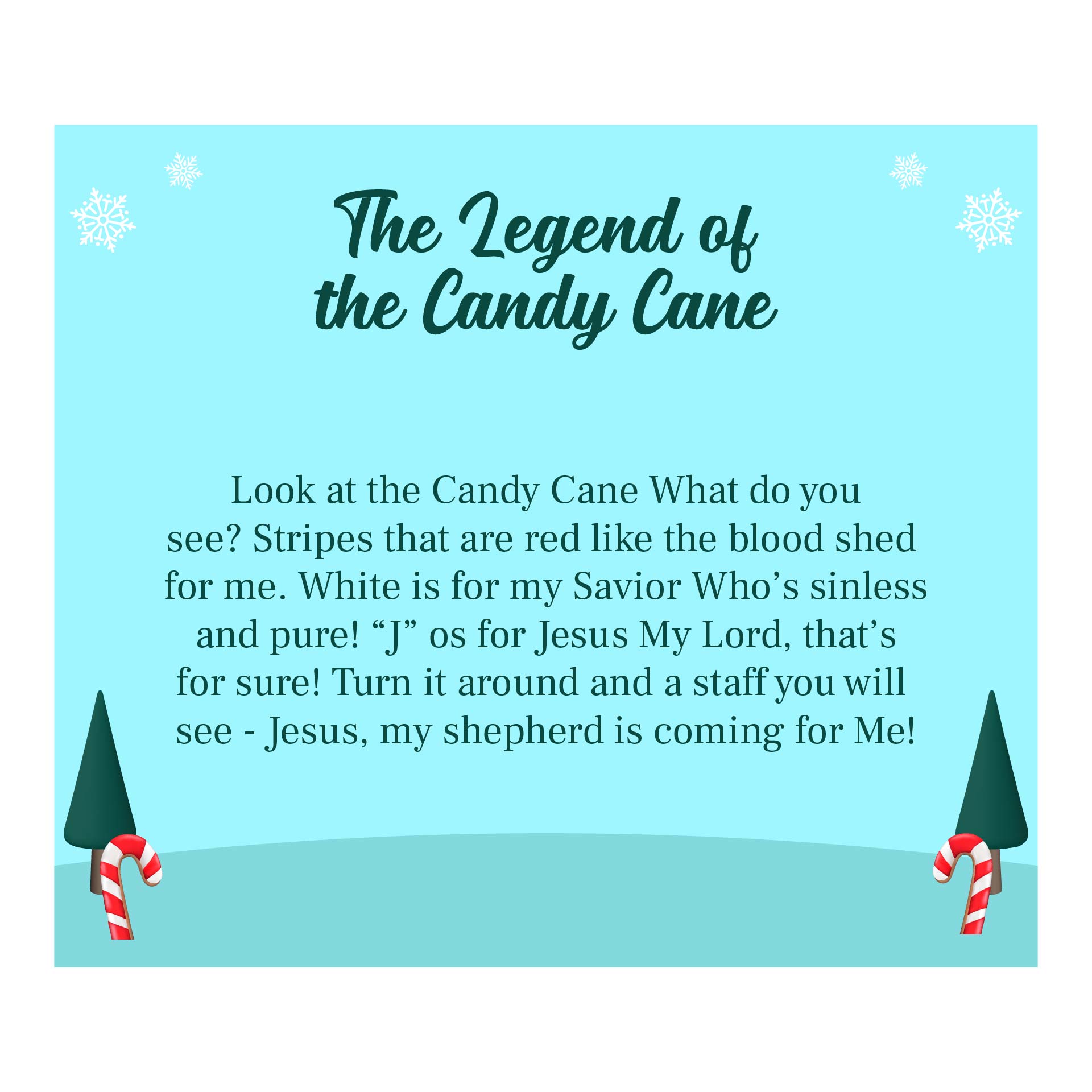 Printable Candy Cane Christmas Story