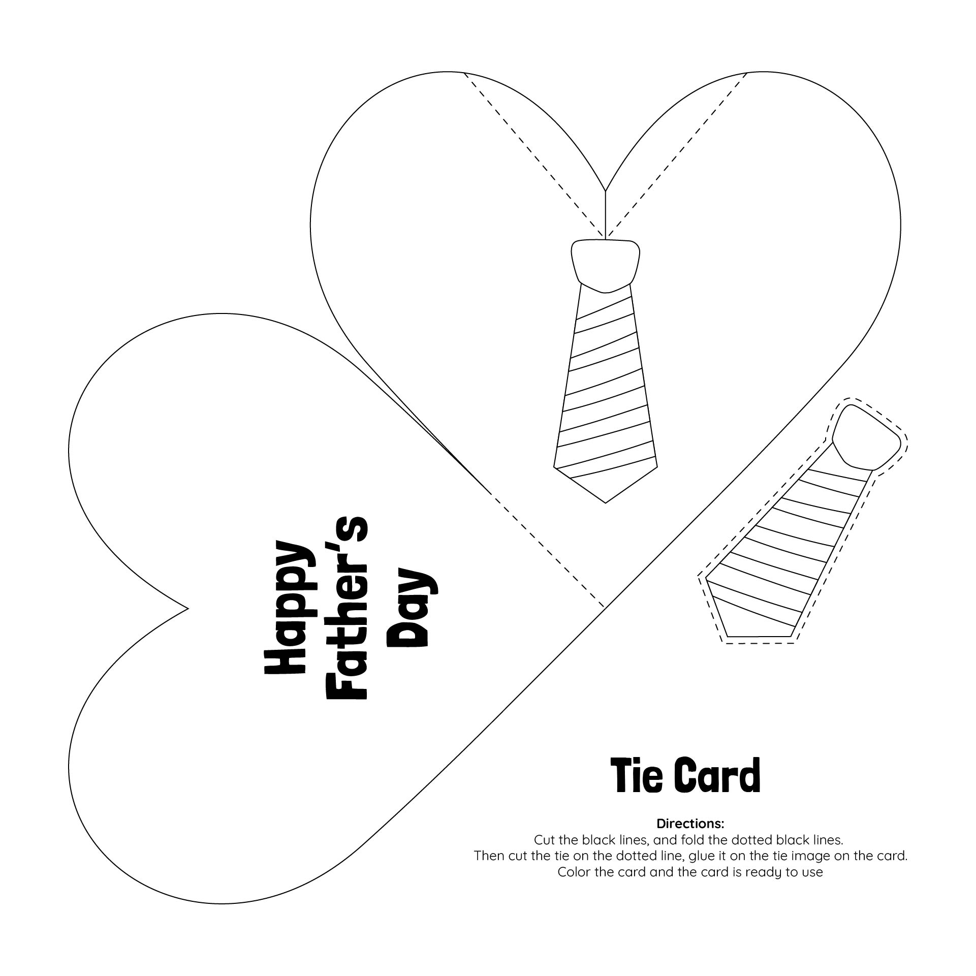 Printable Fathers Day Tie Card