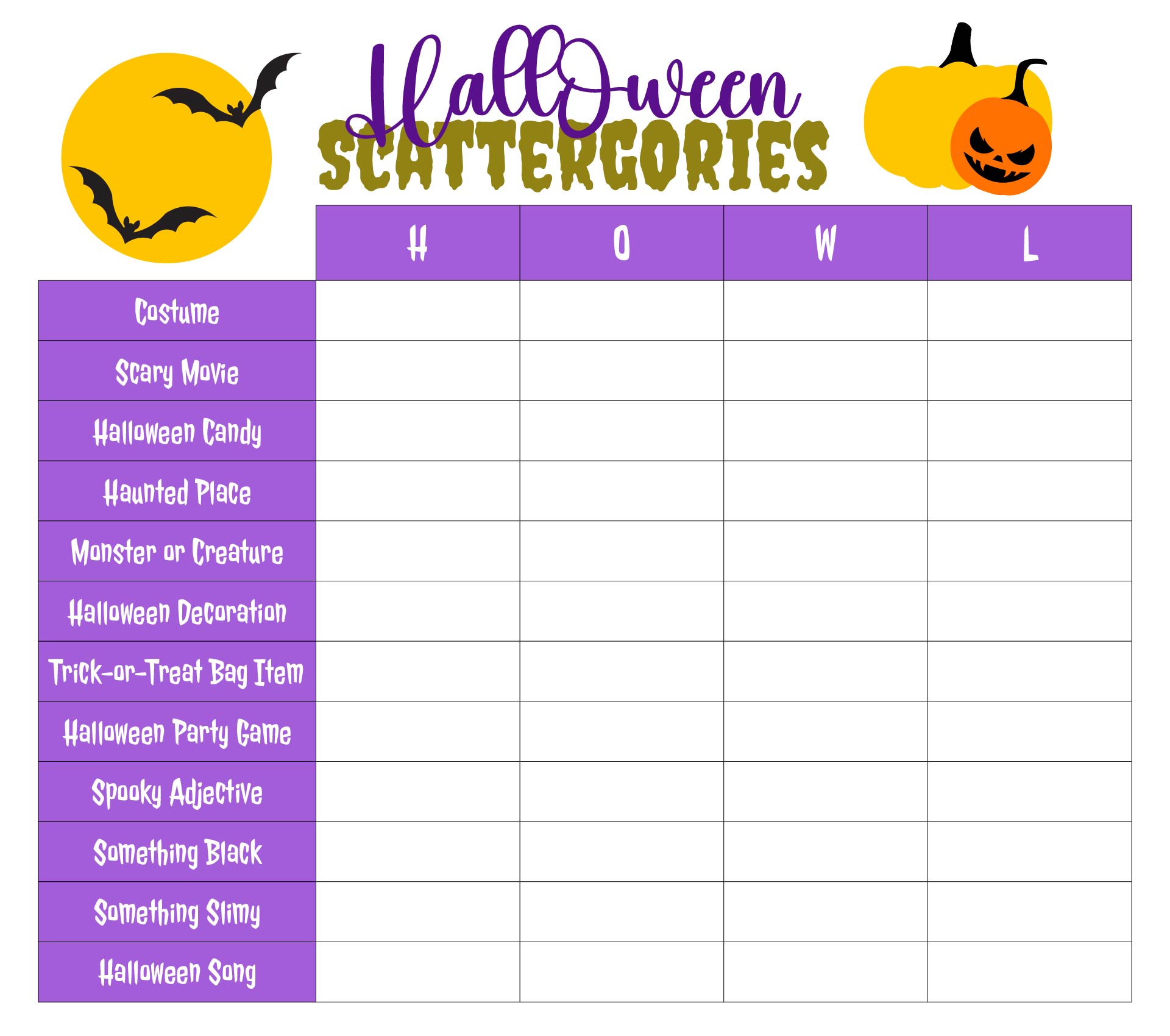Adult Halloween Party Games 15 Free PDF Printables Printablee