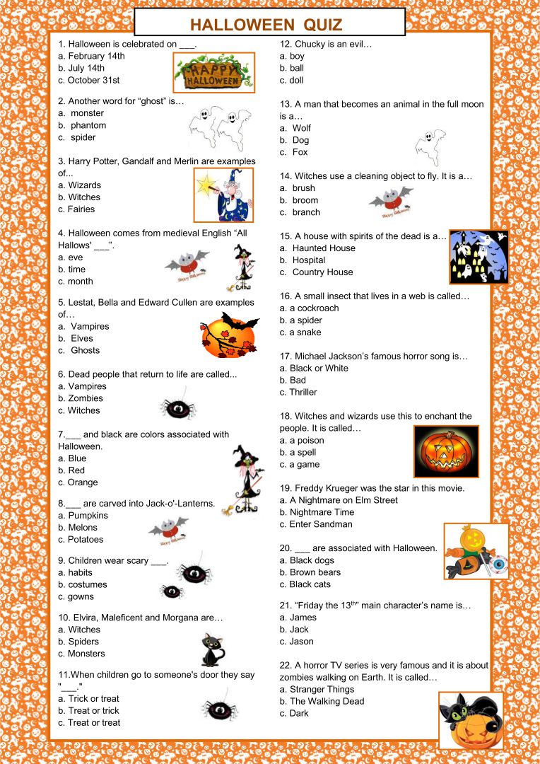 Halloween Trivia Printable
