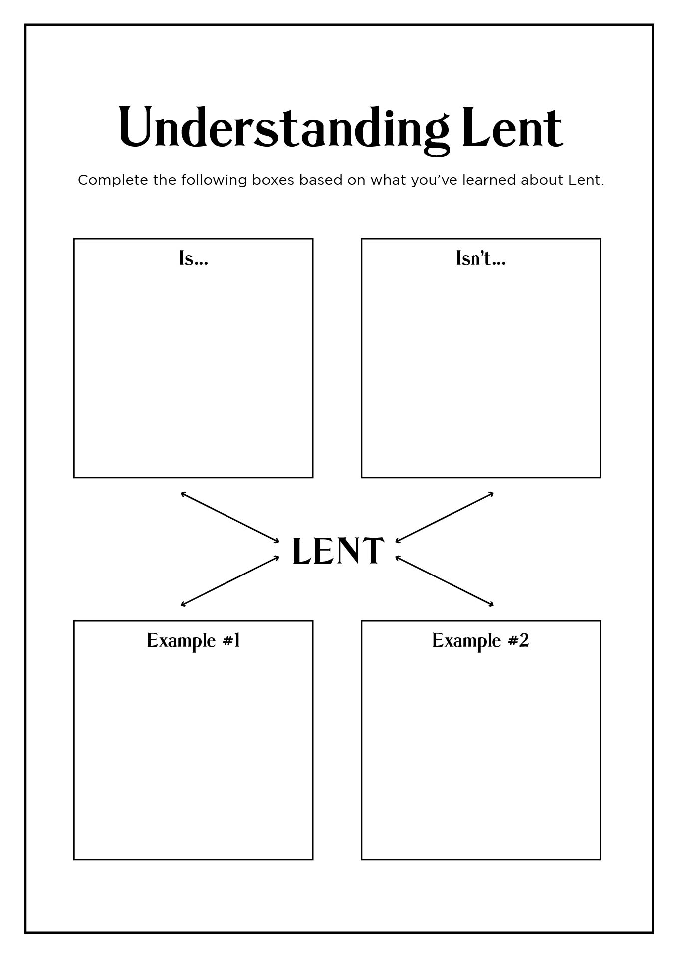 Free Printable Worksheets On Lent