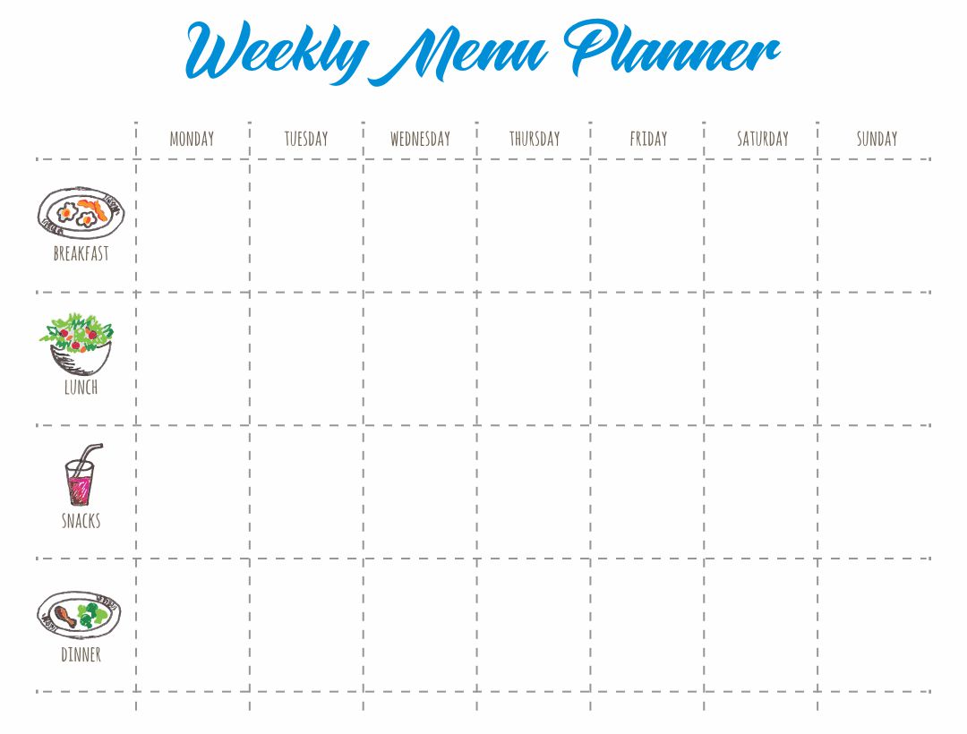 Printable Weekly Menu Templates