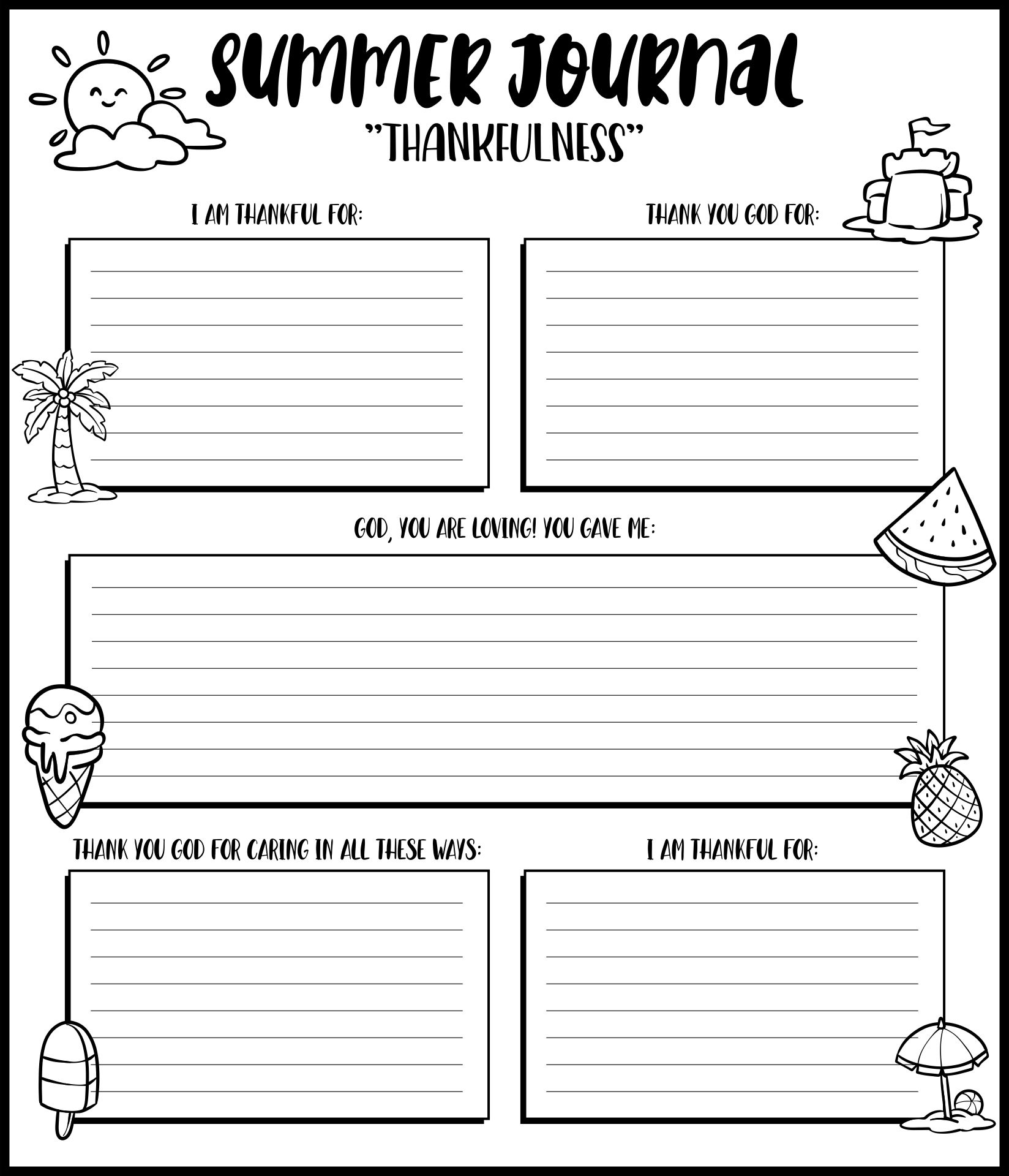 5 Best Kids Summer Journal Printable PDF for Free at Printablee