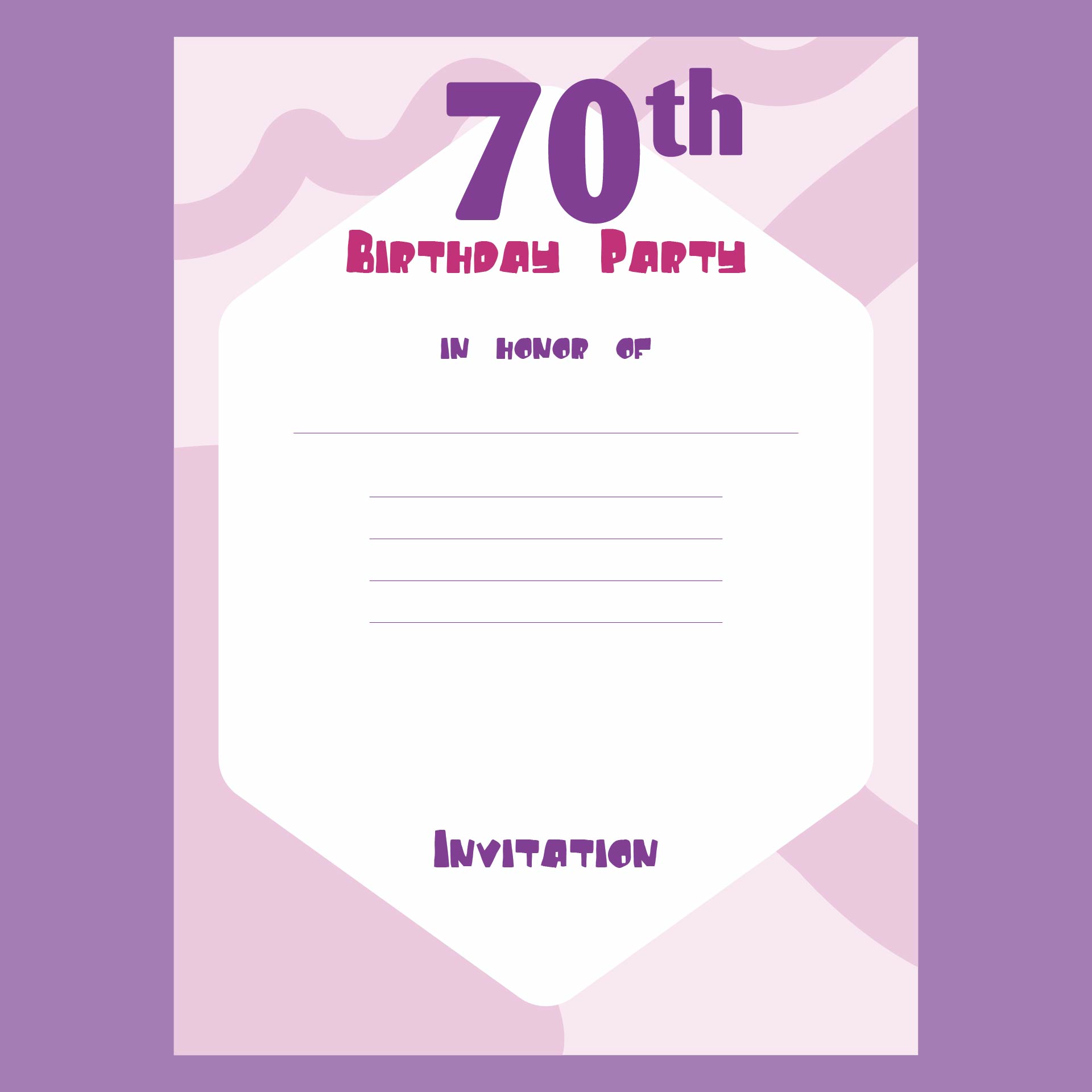 70th Birthday Invitations Wording