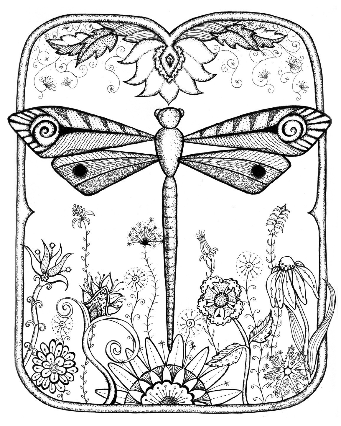 Dragonfly Adult Coloring Pages To Print Coloring Pages