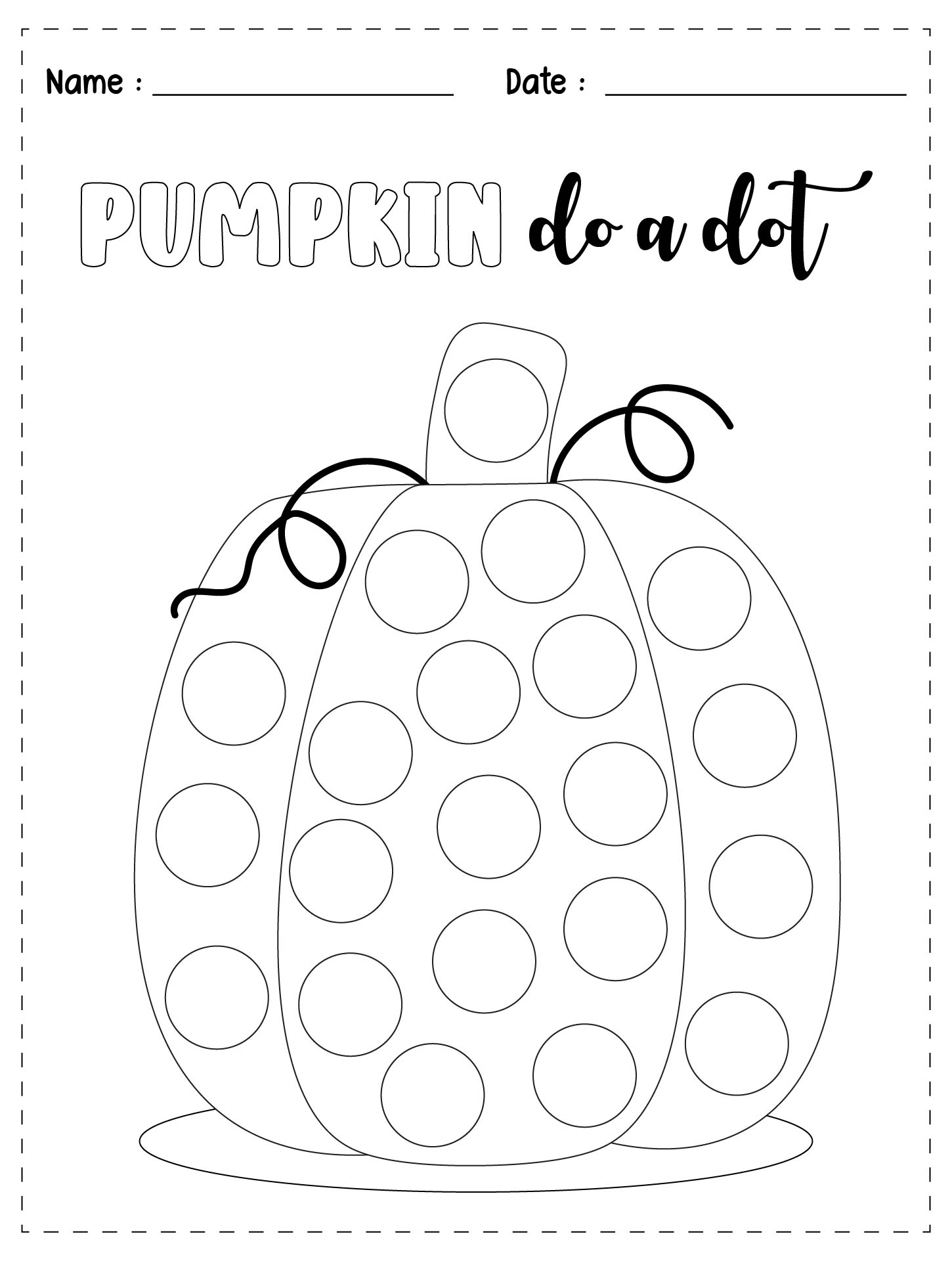 Bingo Dot Marker Coloring Pages