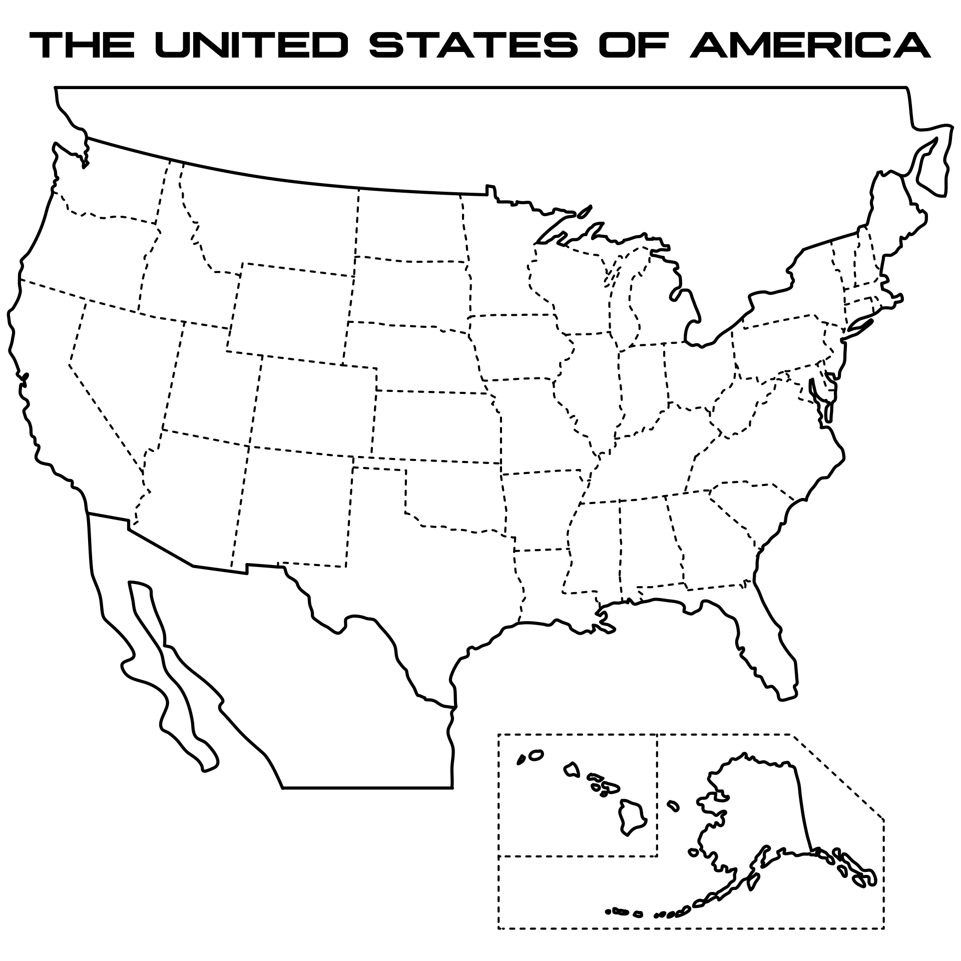 Blank 50 States Map