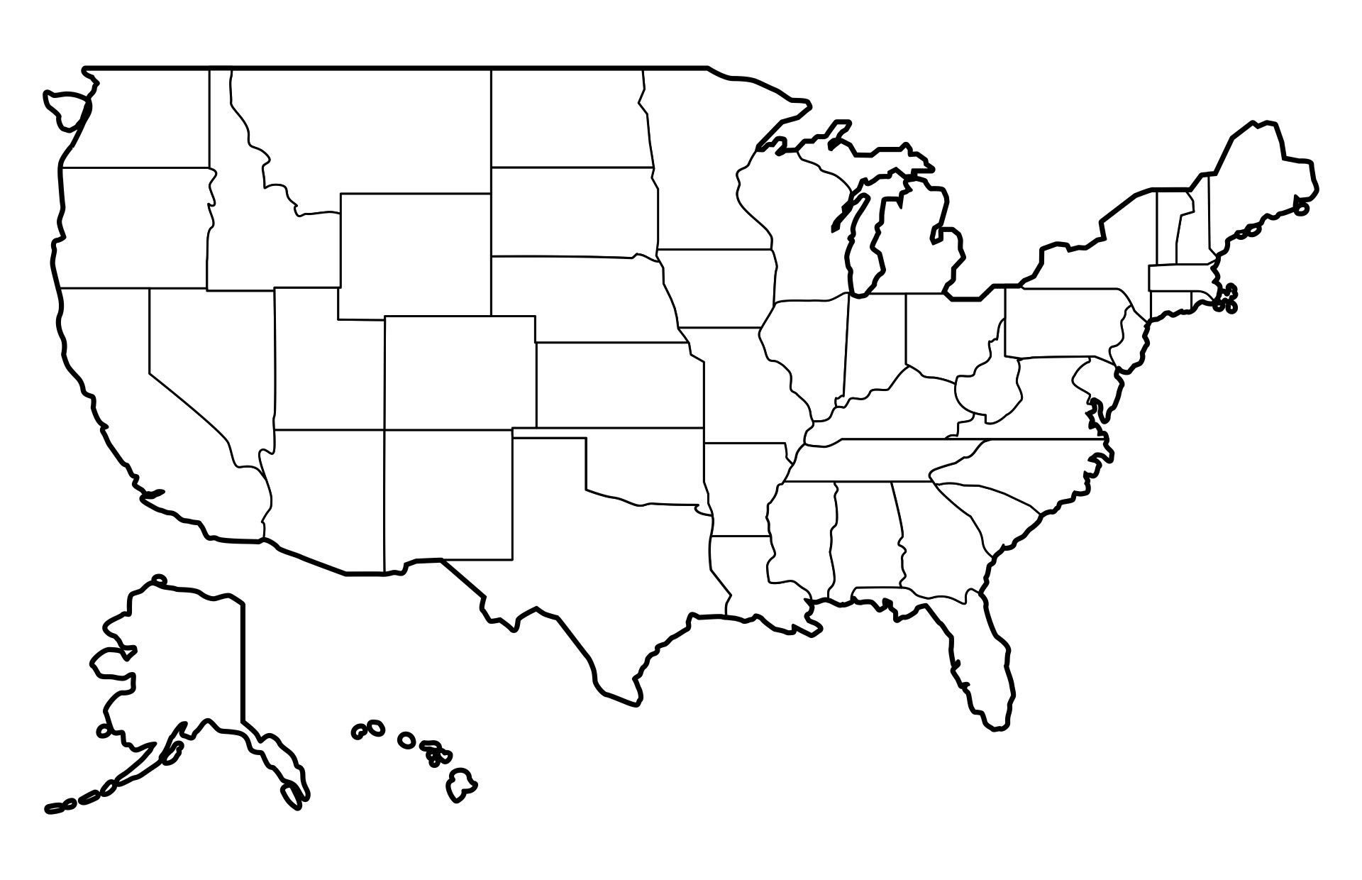 Blank Printable United States Maps with Capitals