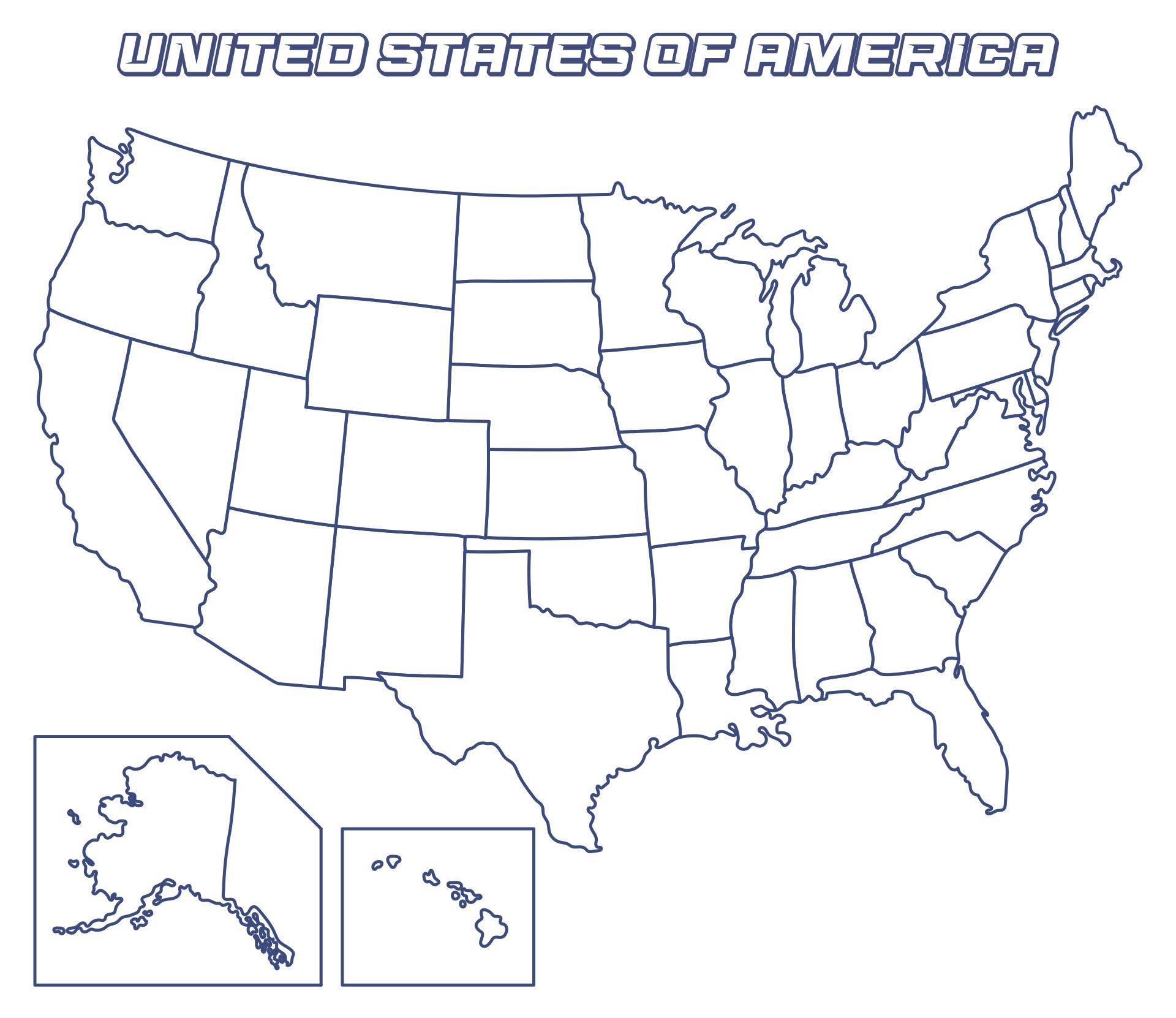 Blank Printable United States Maps