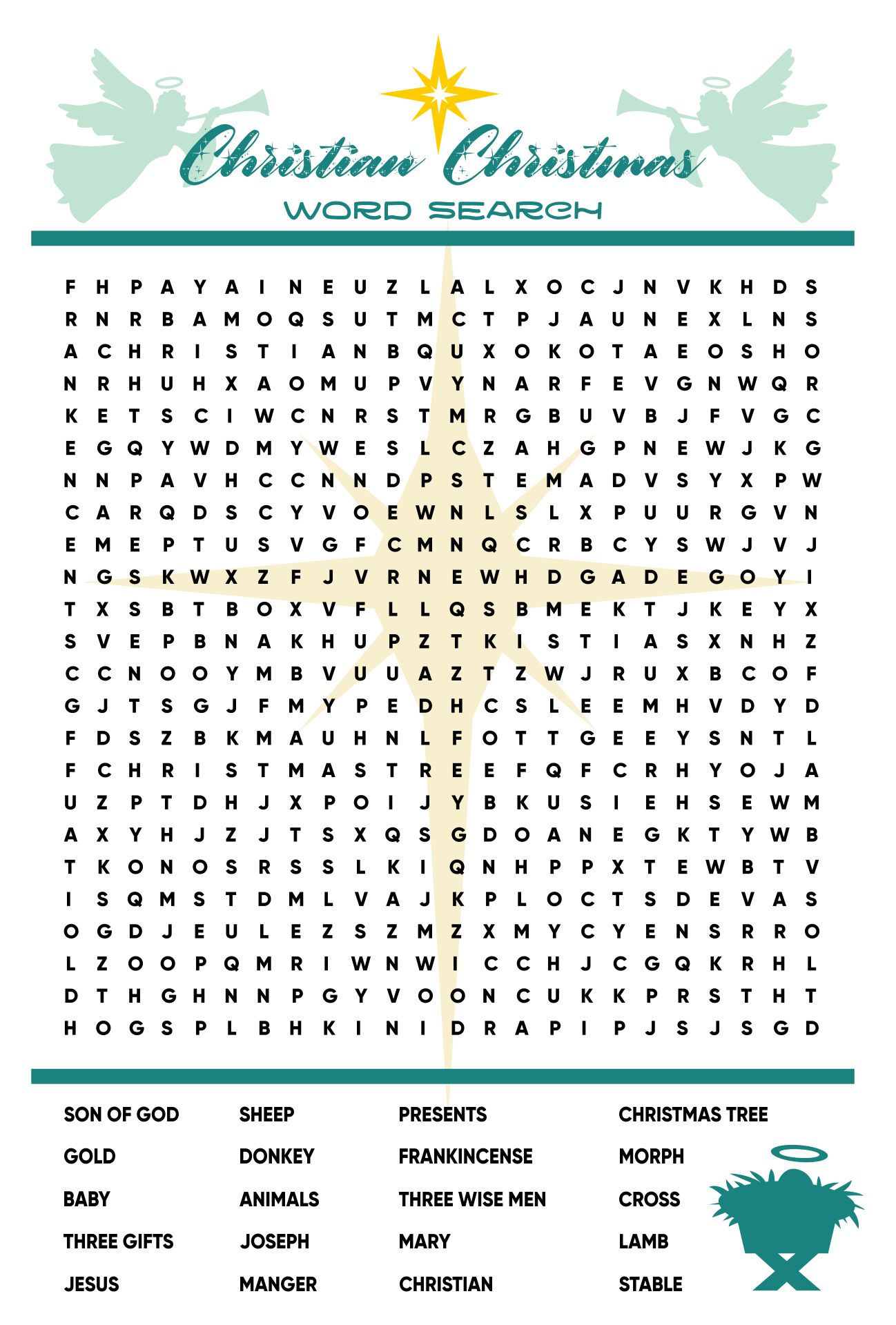 Christian Christmas Word Search Puzzles