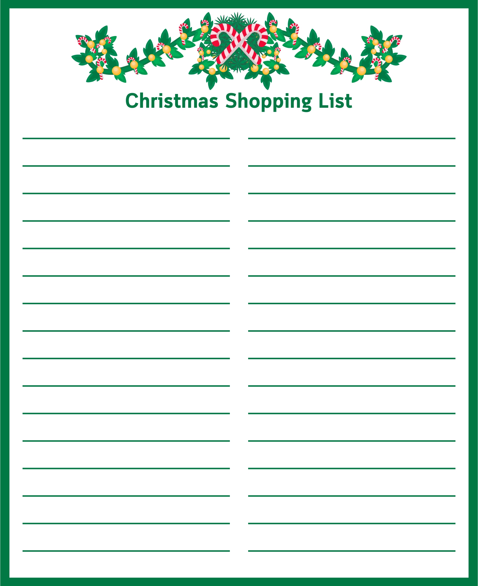 Christmas Shopping List Template 10 Free PDF Printables Printablee