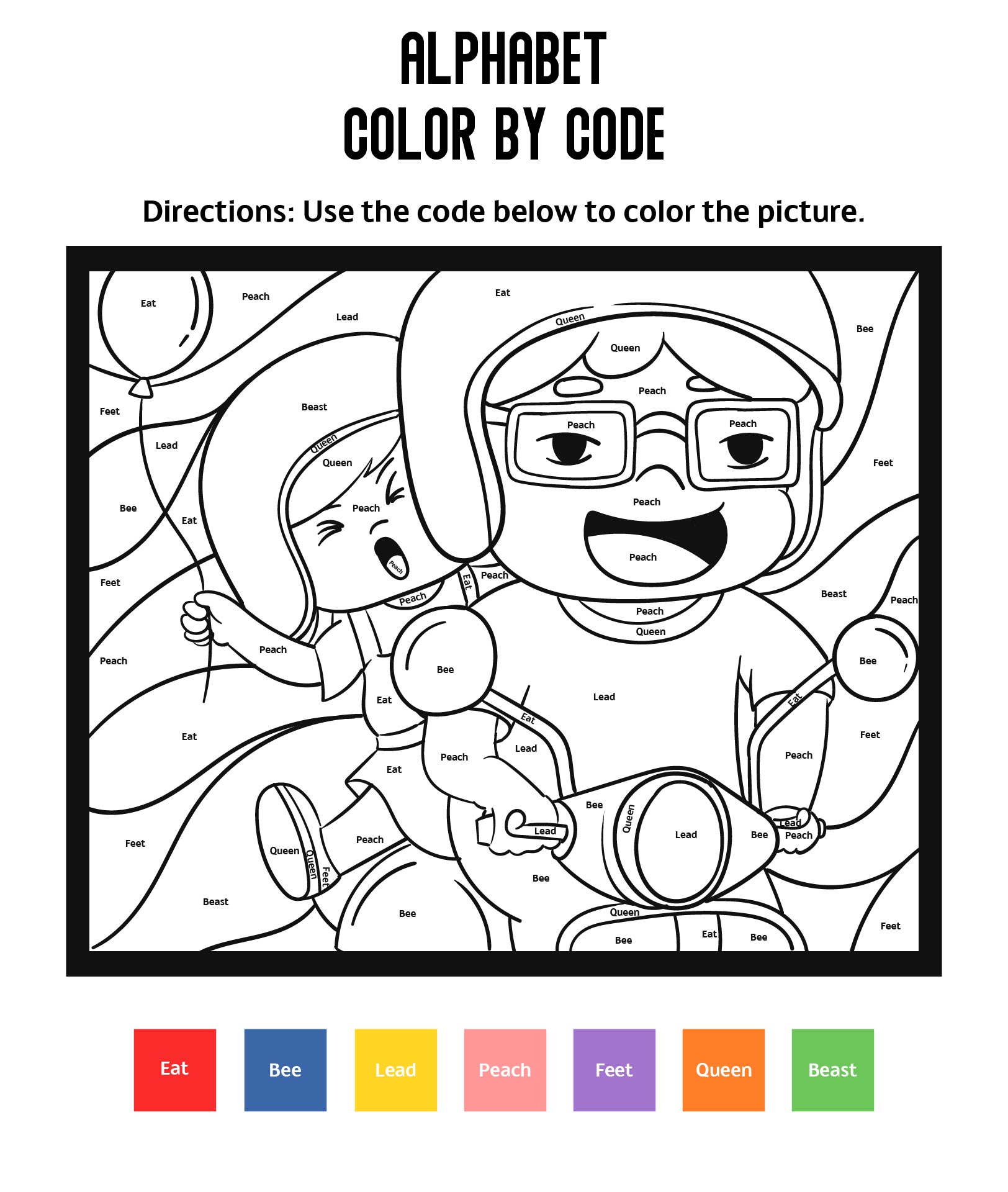 Color by Word Family Worksheets