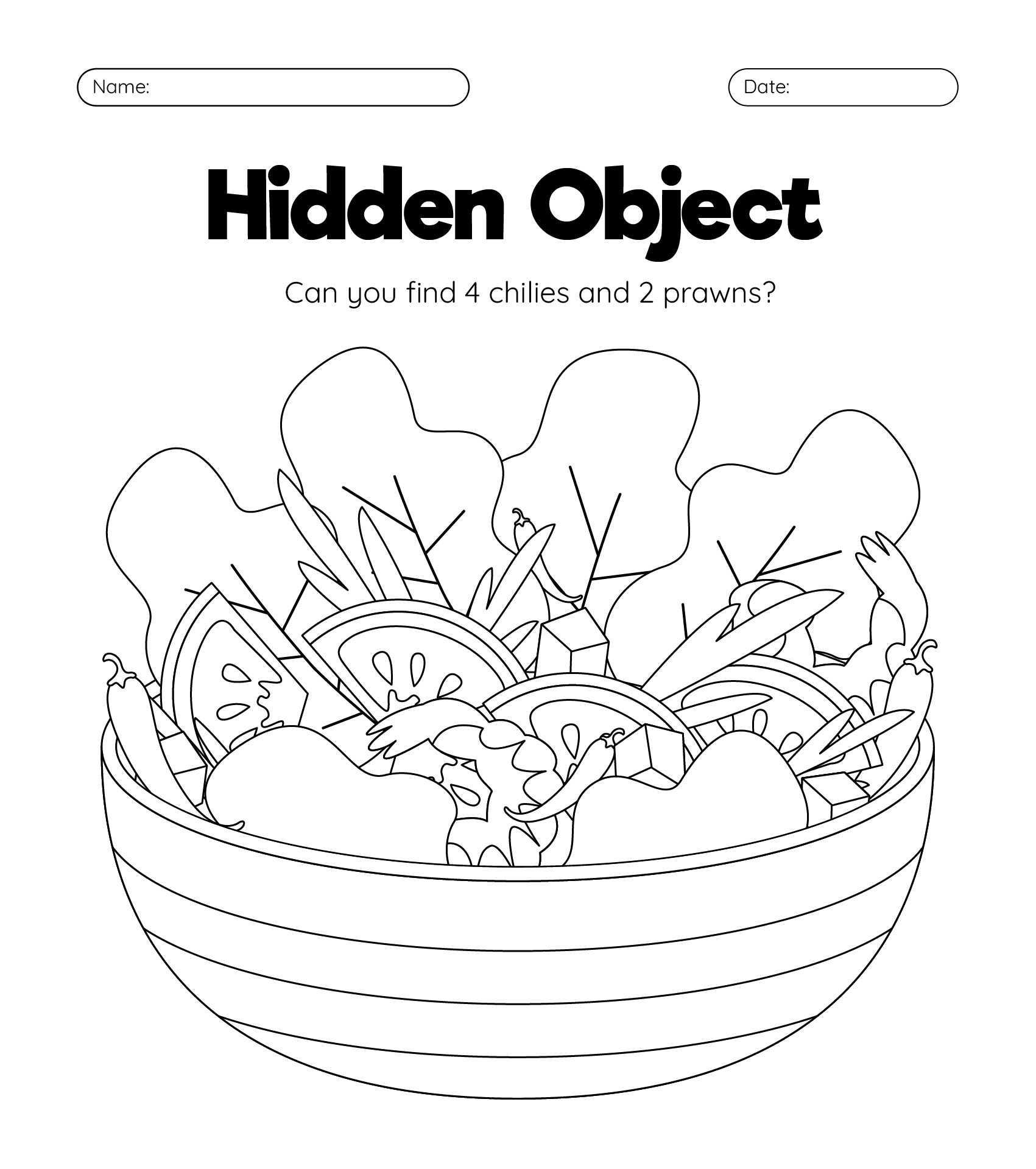 Printable Hidden Objects Pages