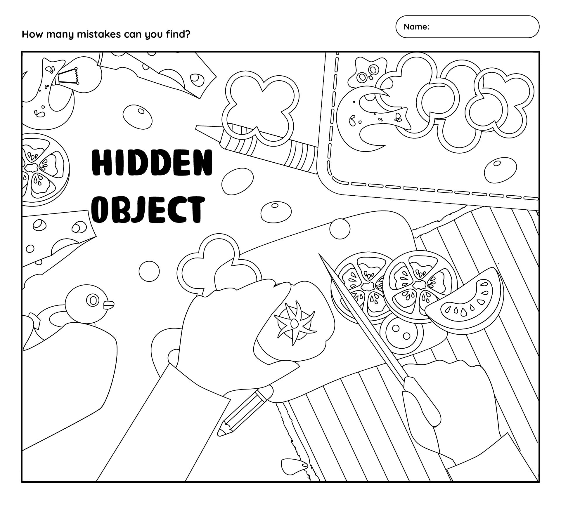 Hidden Object Printable Worksheets