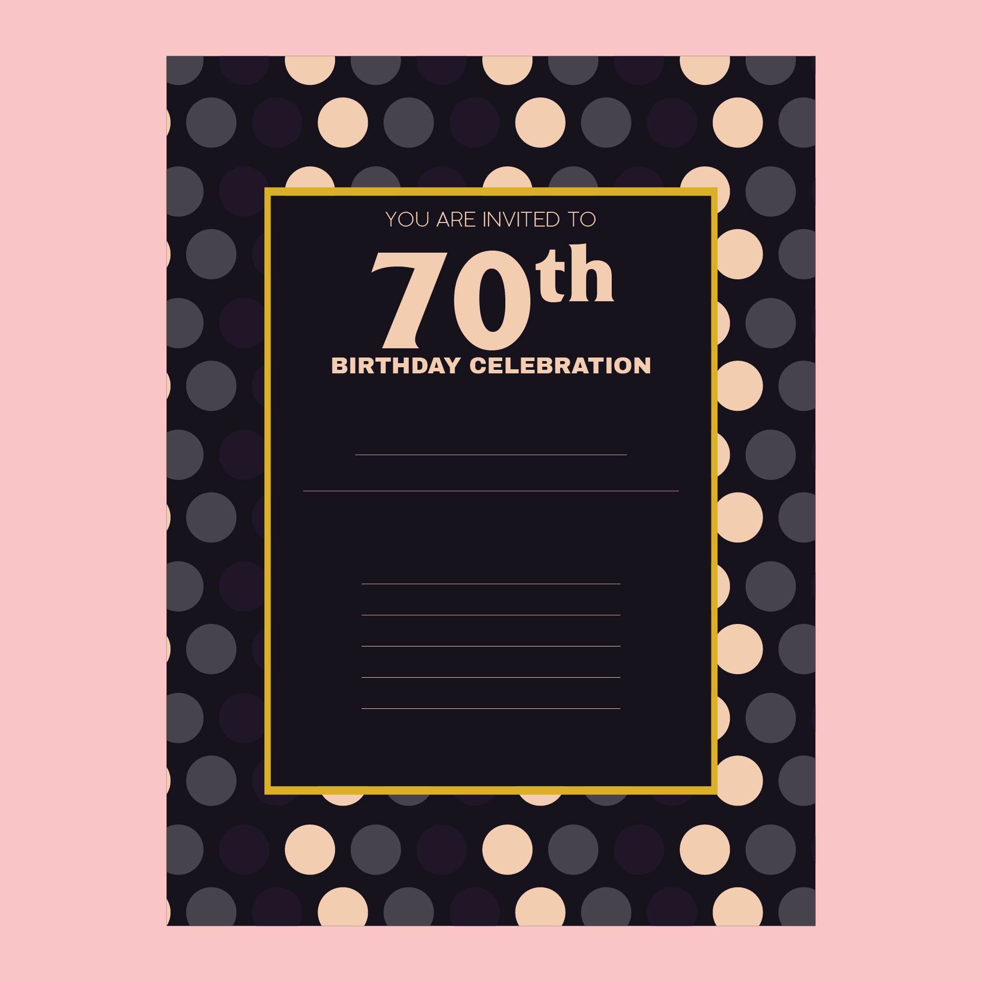 70th Birthday Party Invitations Free Printable Printable Form 