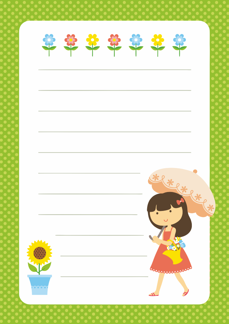 child writing paper template