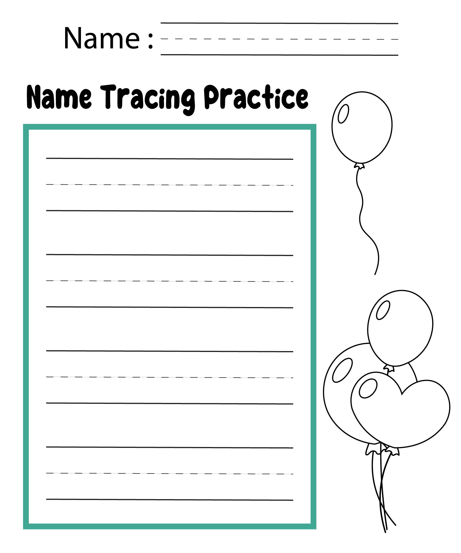 Printable Name Tracing Worksheets Preschool
