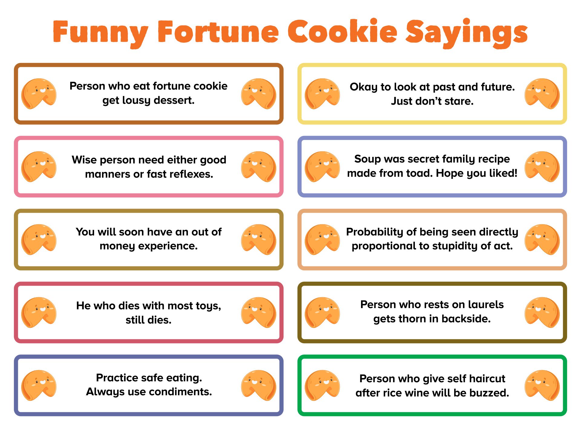 Funny Fortune Cookie Sayings Printable