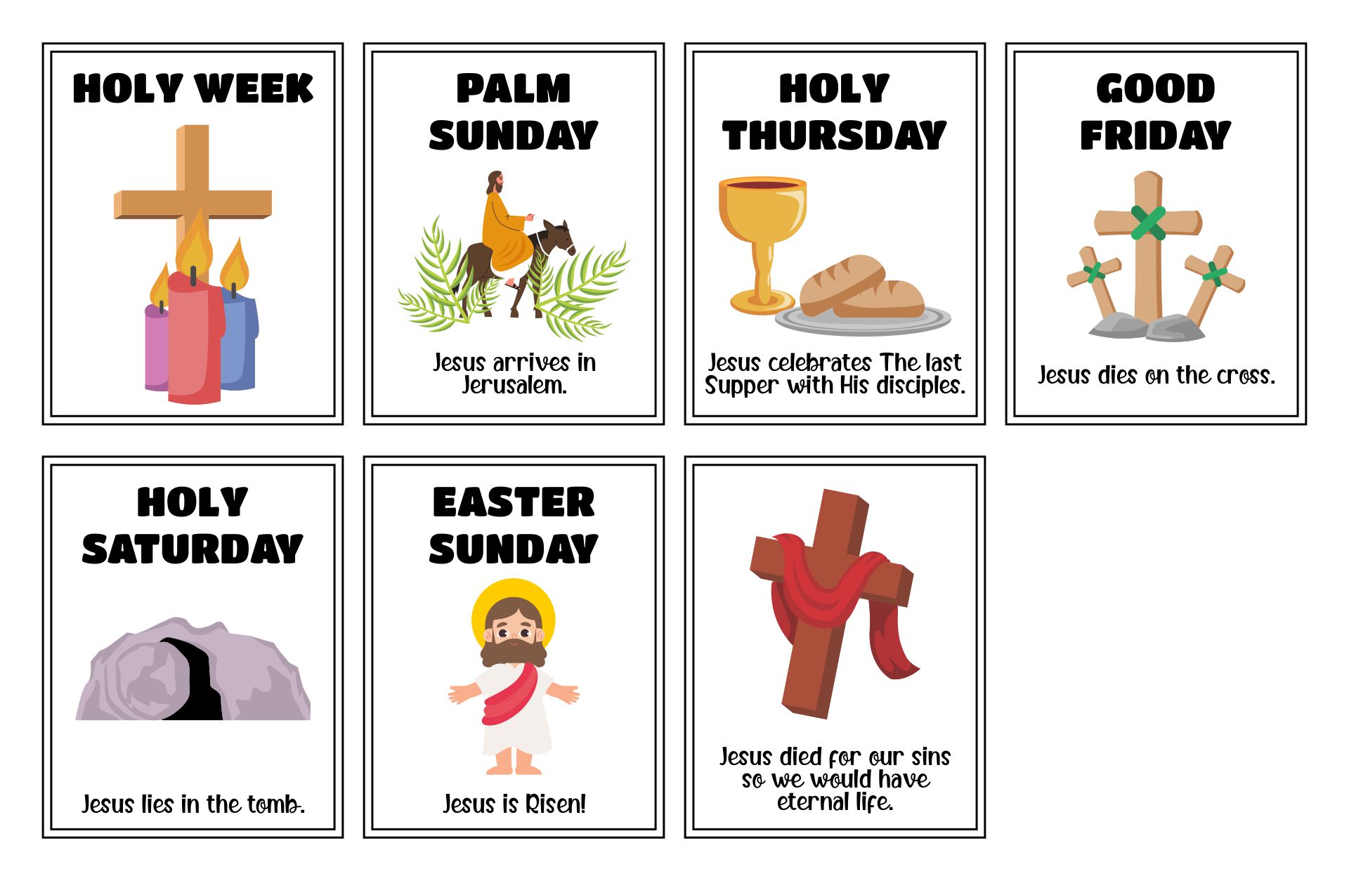 Holy Week Easter Cross Printable