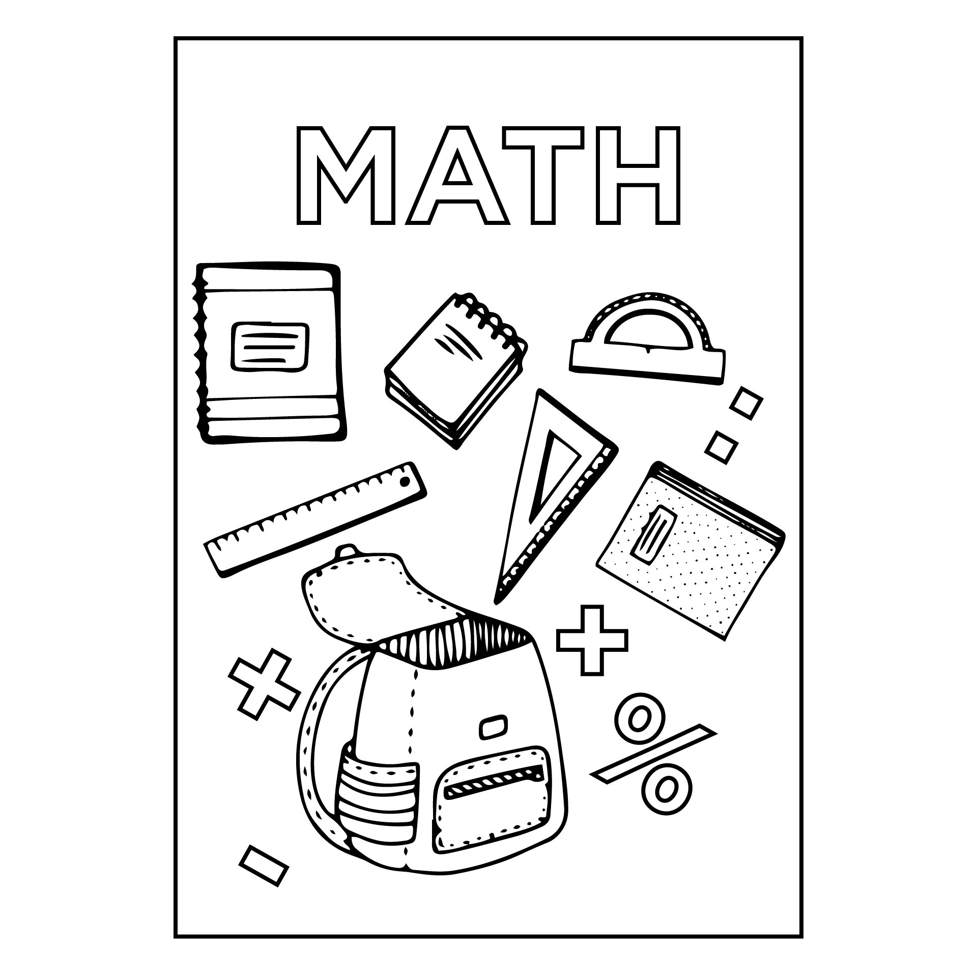 Printable Math Binder Cover