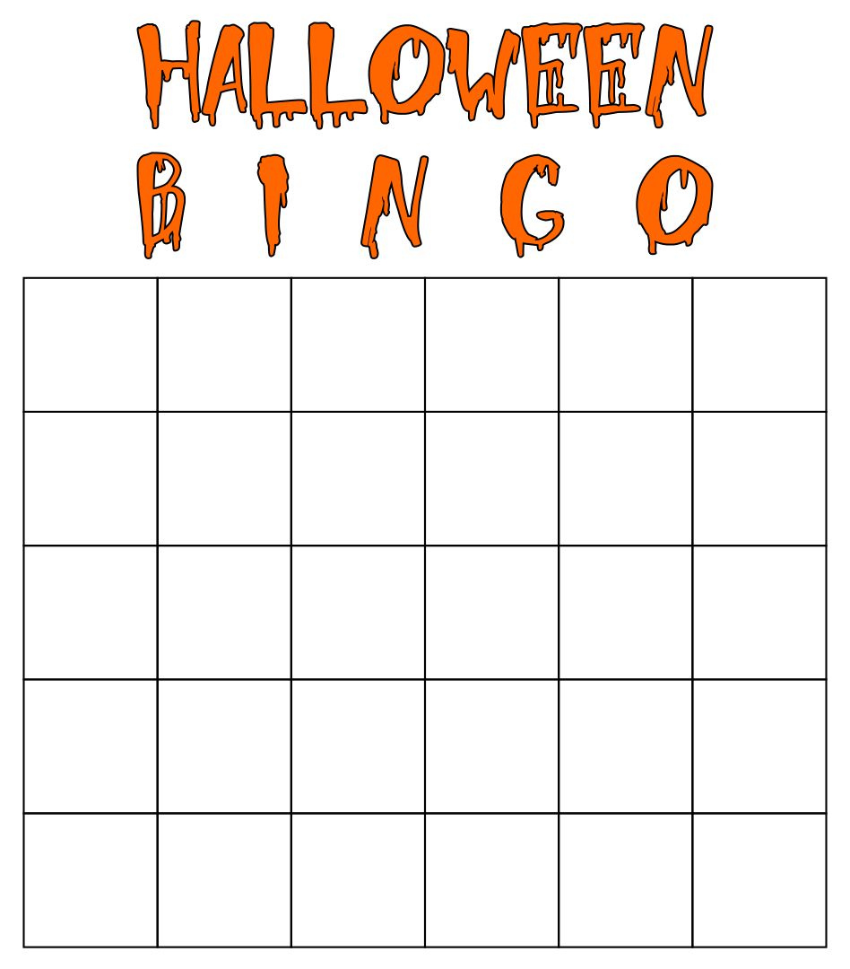 Printable Halloween Bingo Card Template