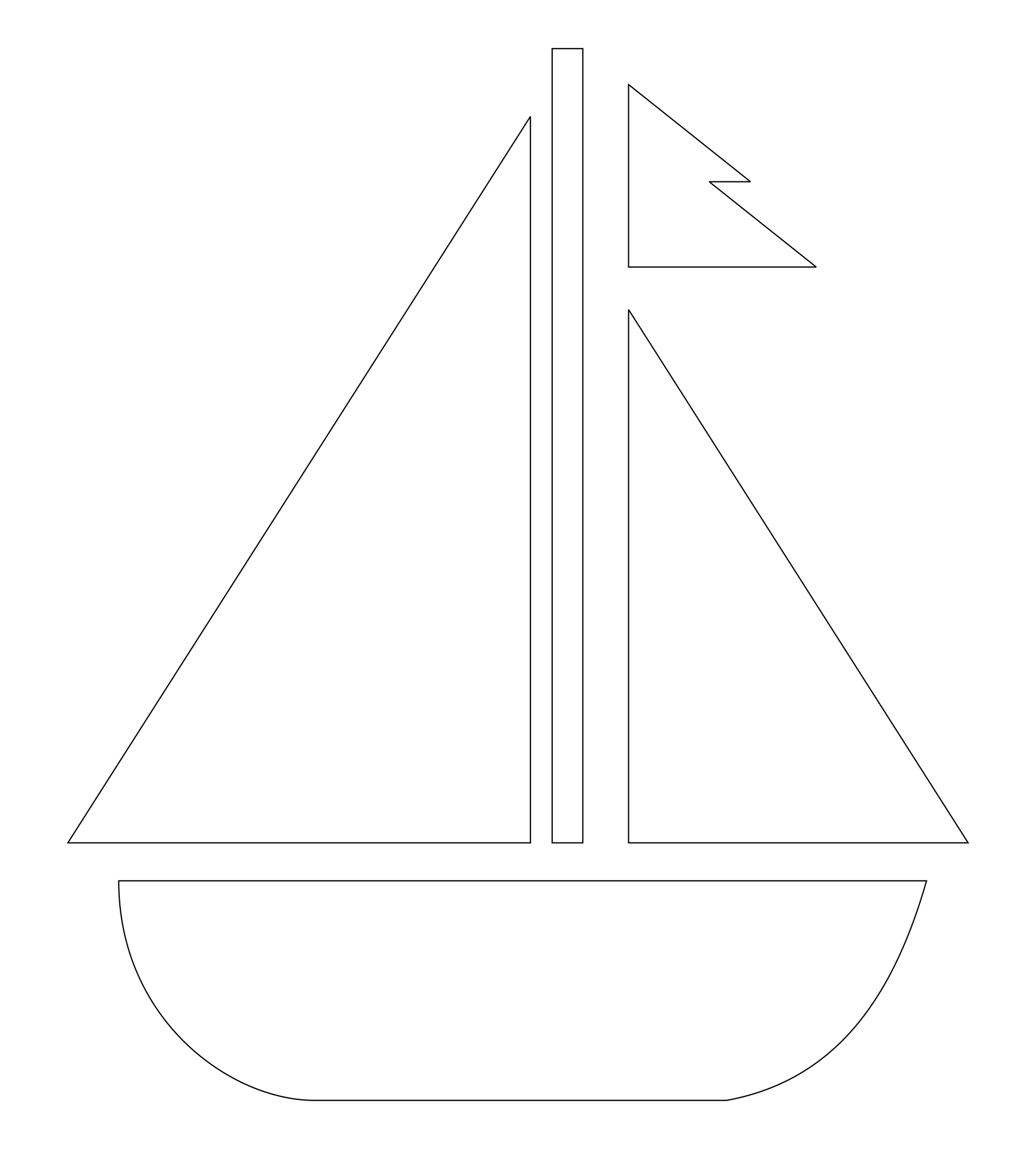 clip art sailboat stencil