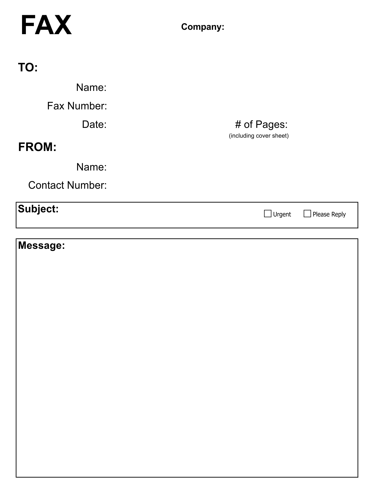 Sample Fax Cover Letter Template
