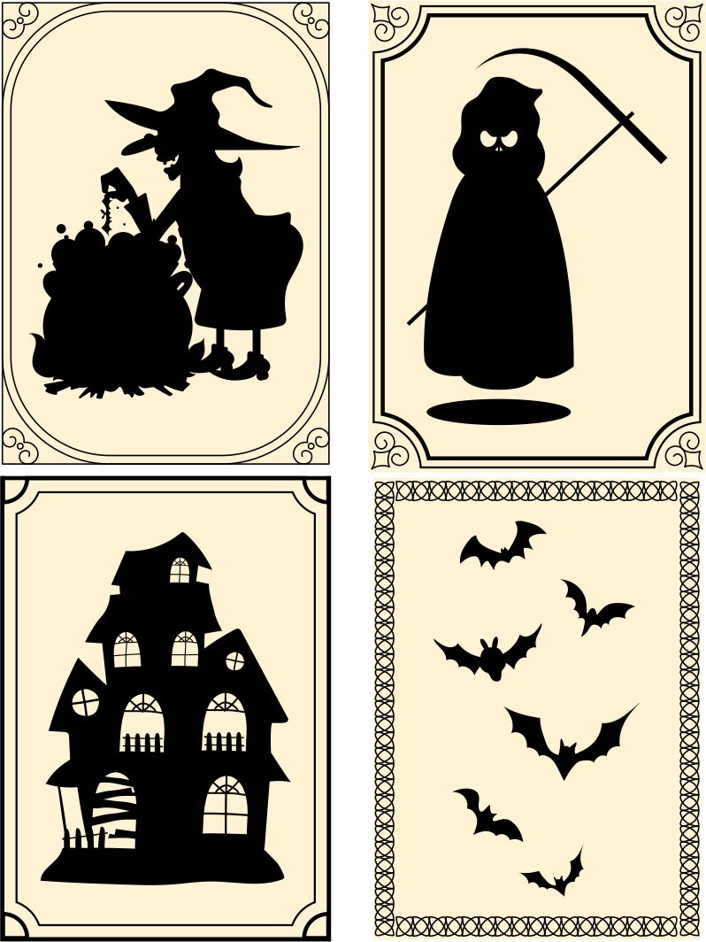 15 Best Vintage Halloween Silhouettes Free Printable PDF For Free At Printablee
