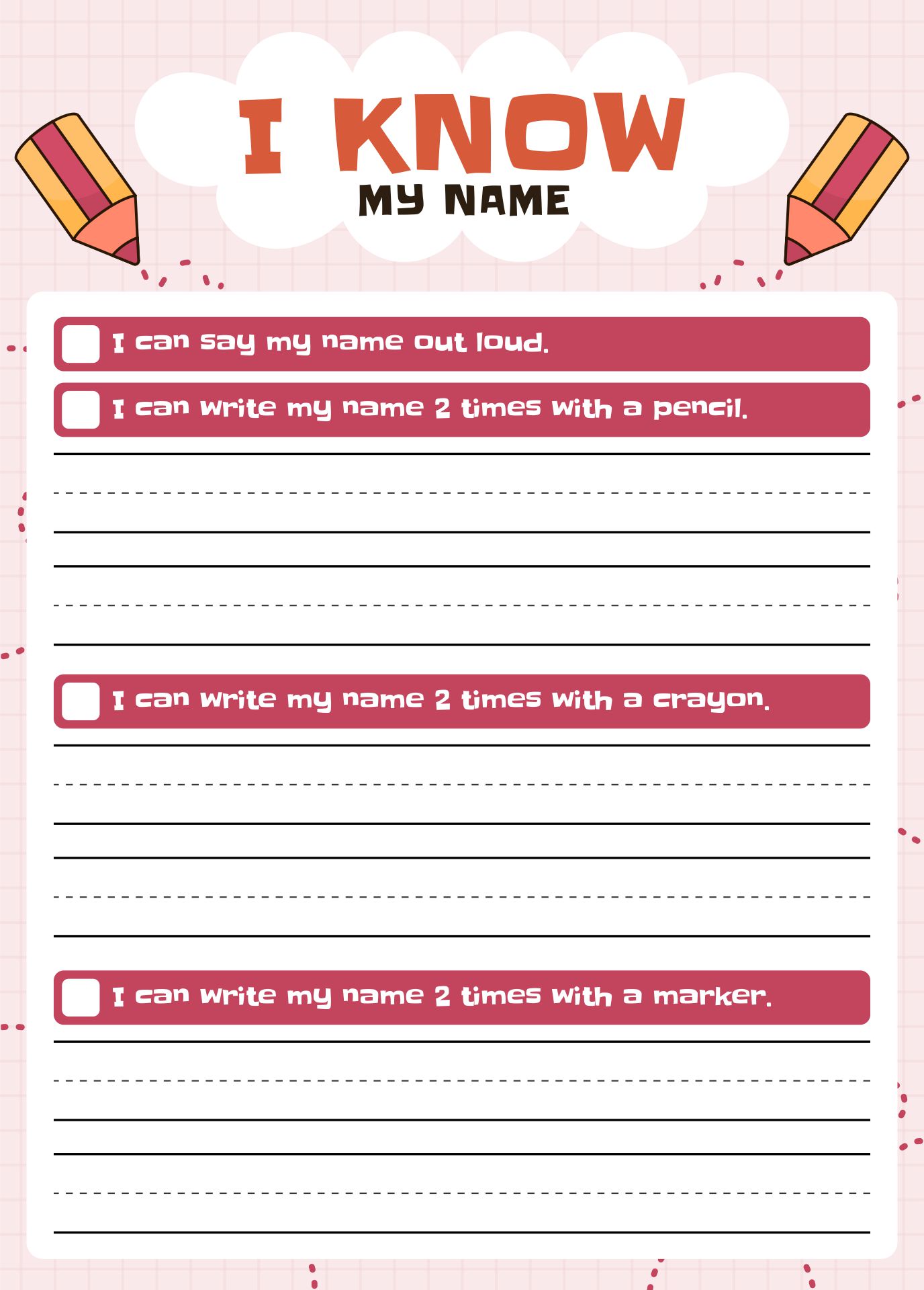 My Name Tracing Printable Worksheets