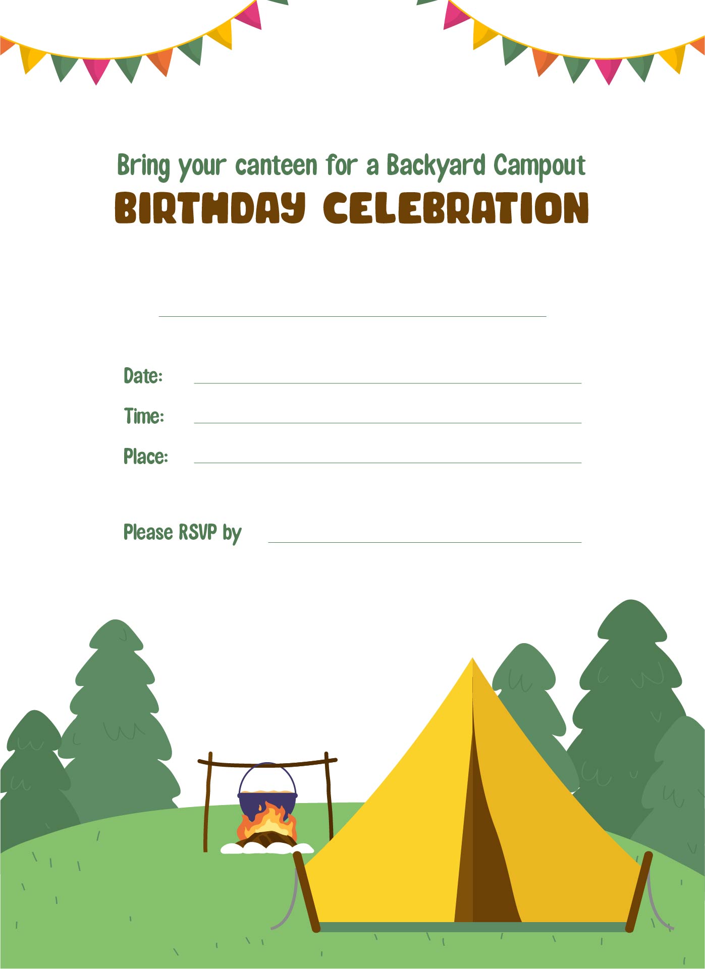 Camping Party Invitation Templates