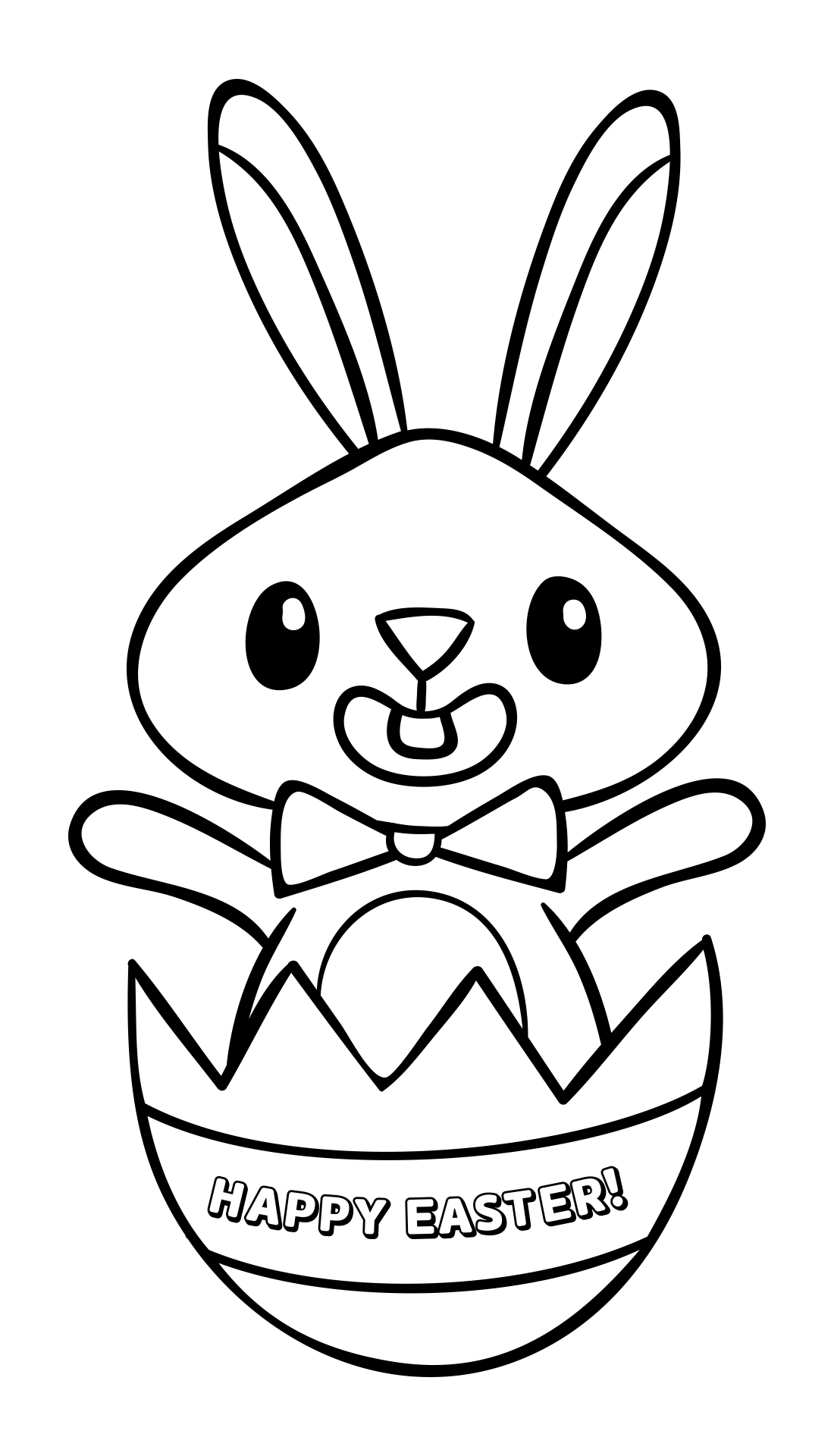 Coloring Page Printable Easter Bunny Template