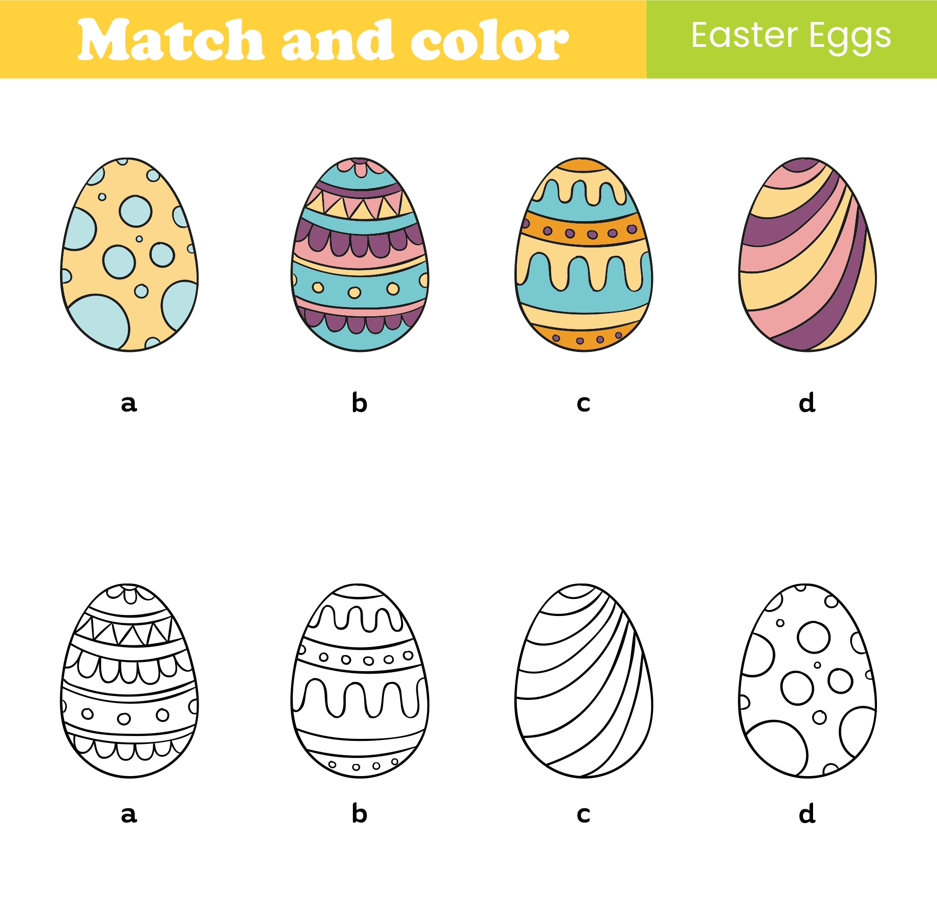 Easter Egg Matching Game : Printables for Kids