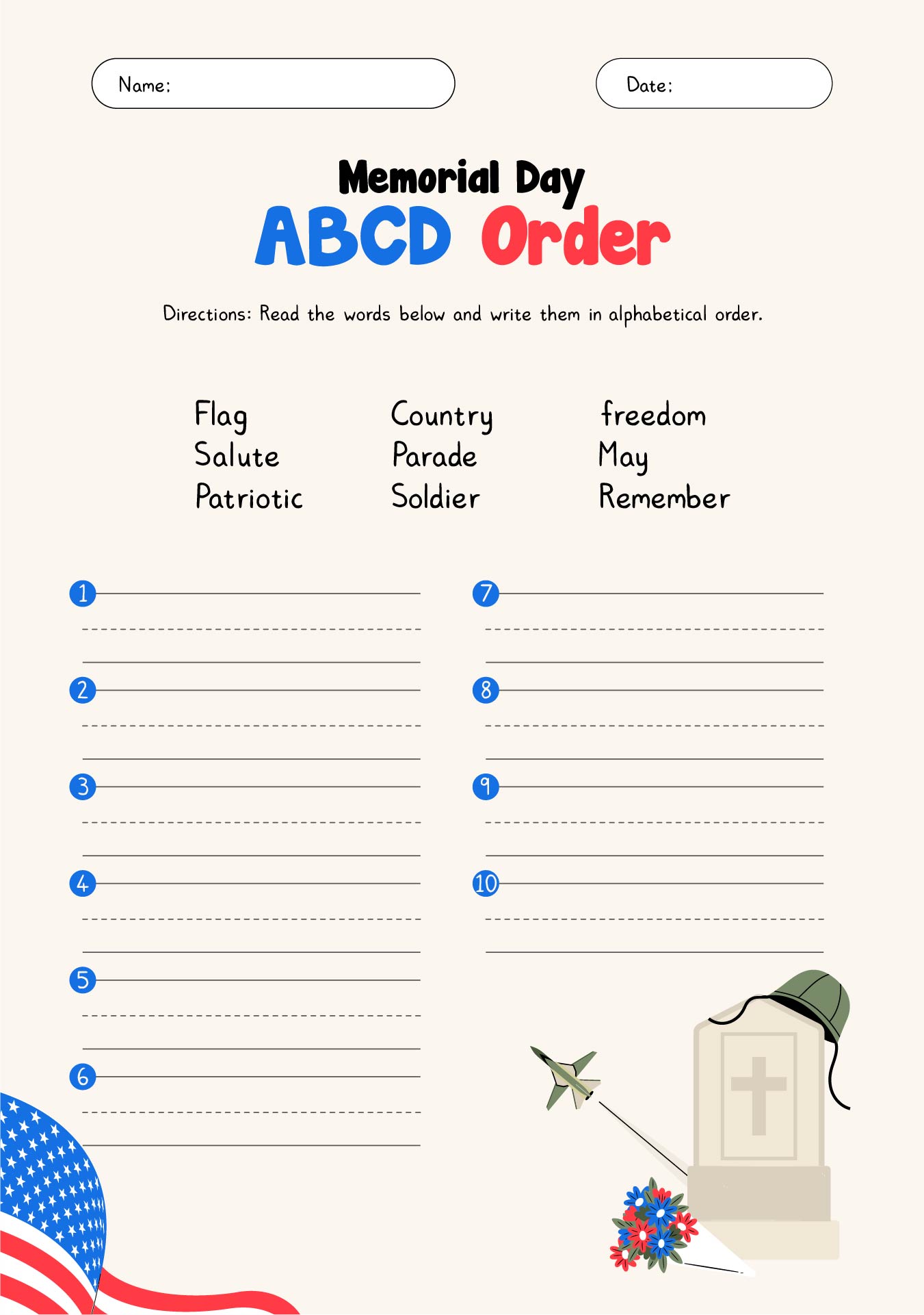 Memorial Day Printables