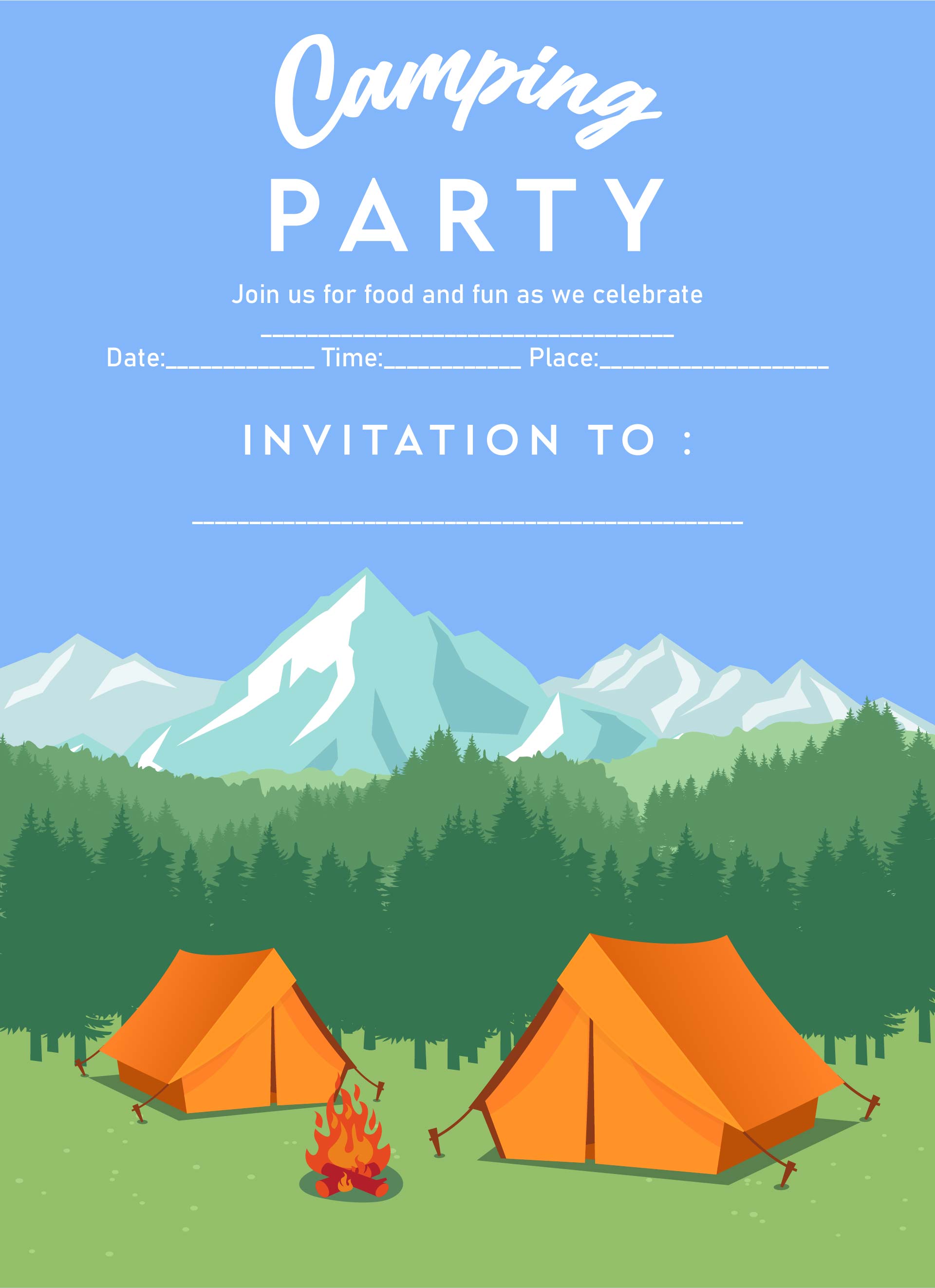Camping Party Invitations Free 10 Free PDF Printables Printablee camping-party-invitations-free-10-free-pdf-printables-printablee