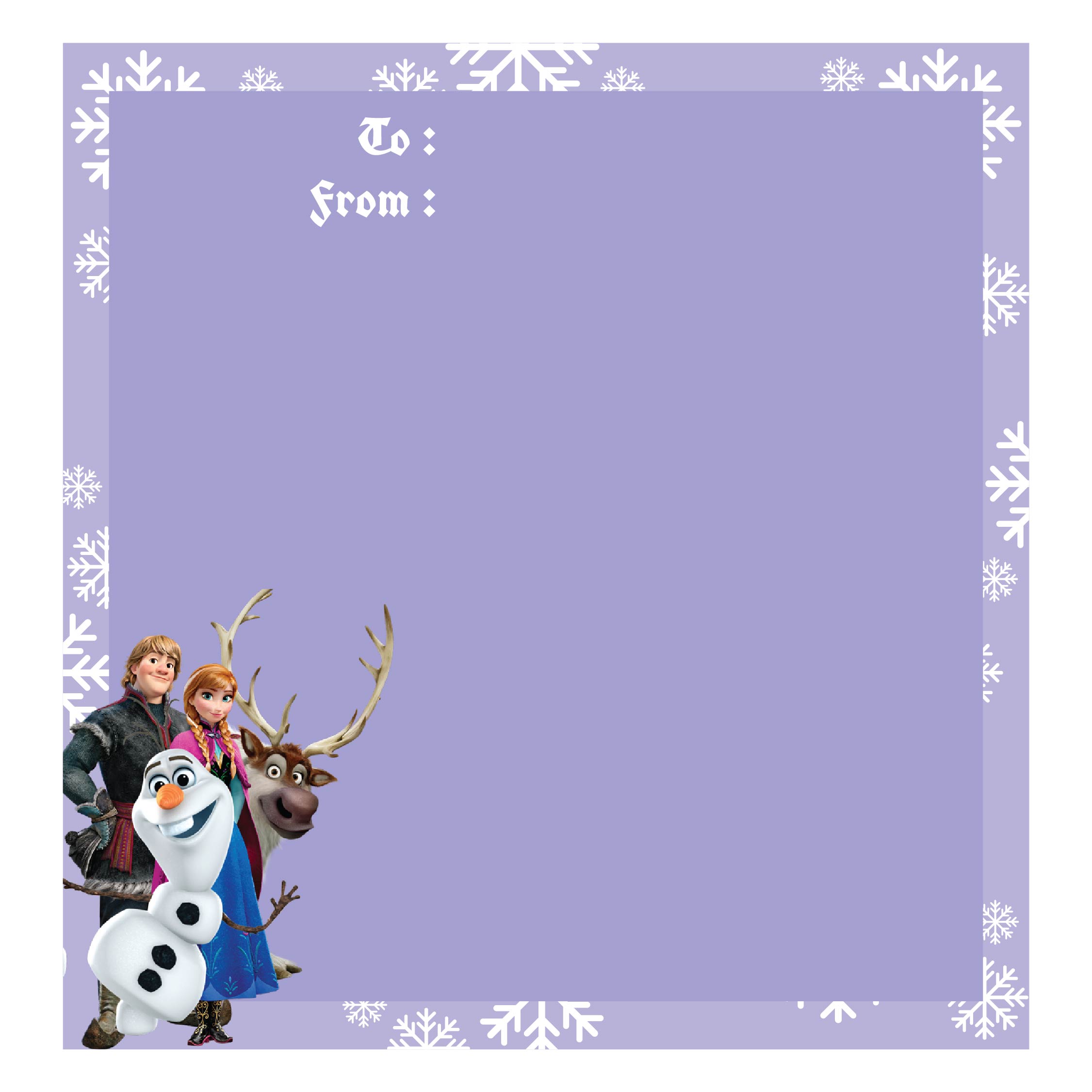 Disney Frozen Gift Tags Christmas Printable