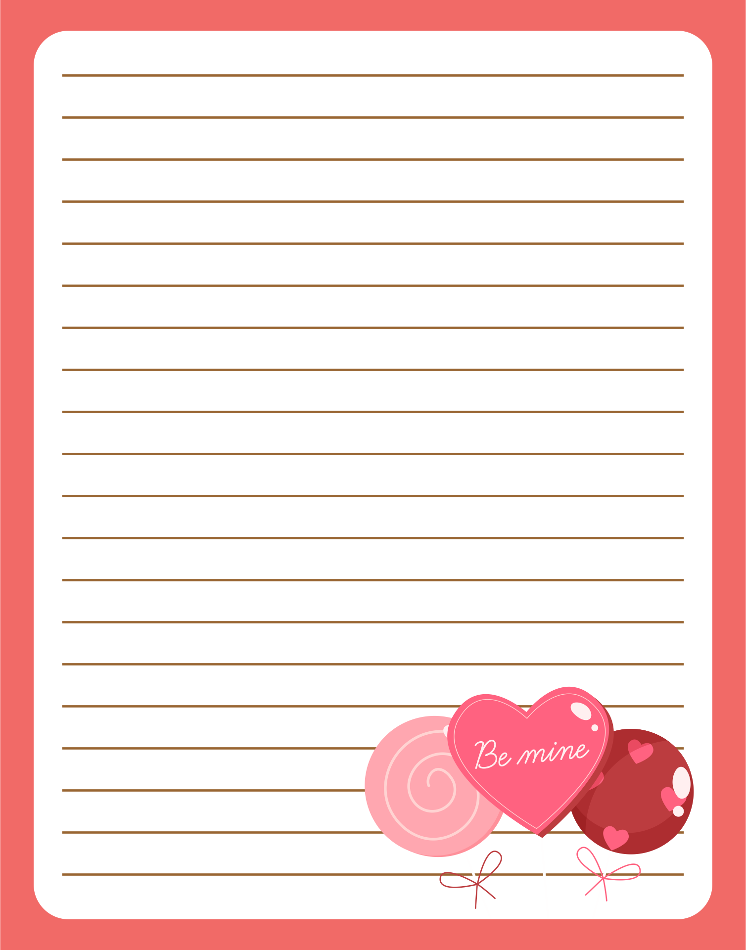 Cute Owls Love Letter Stationery Printable