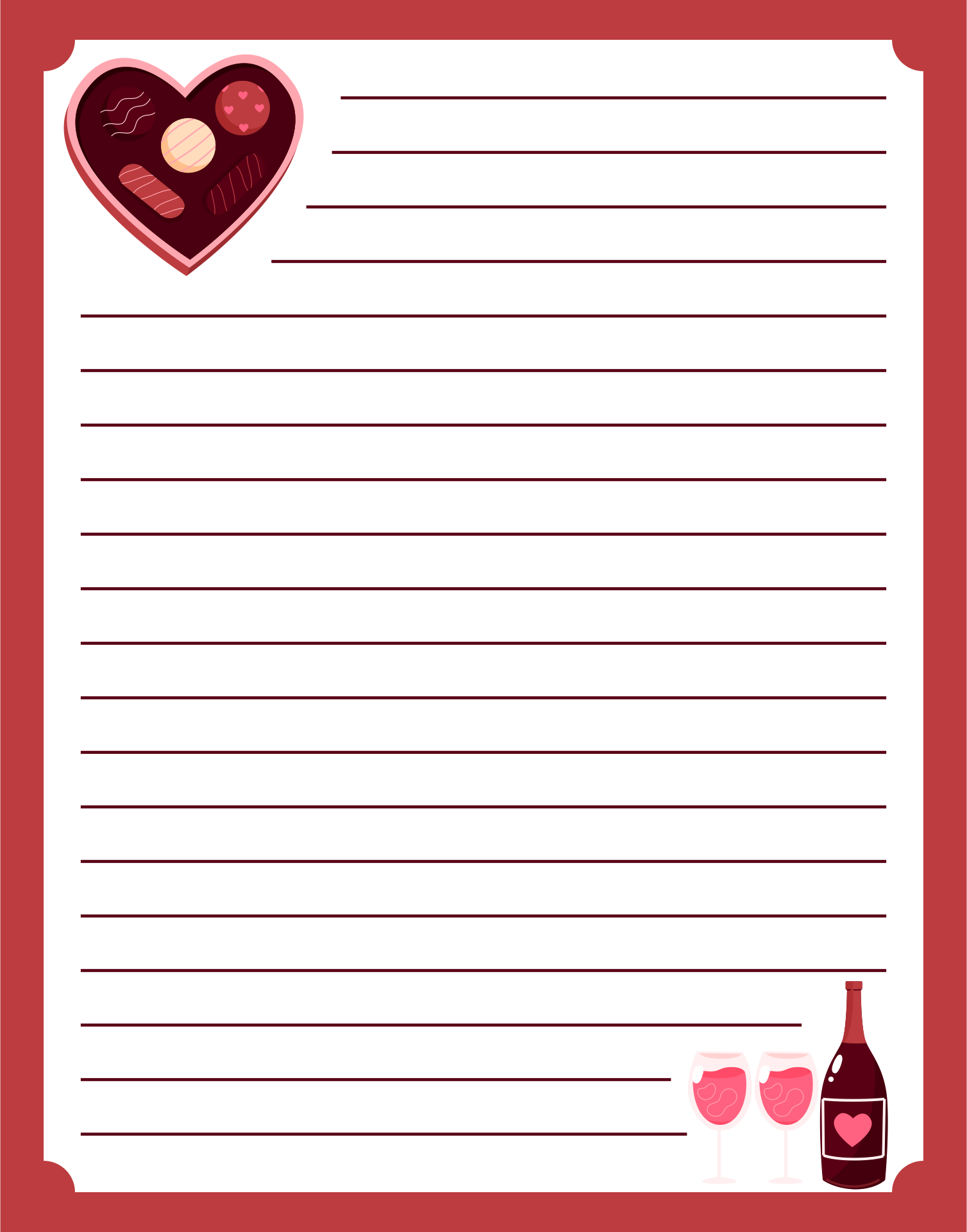 Printable Love Stationery Paper