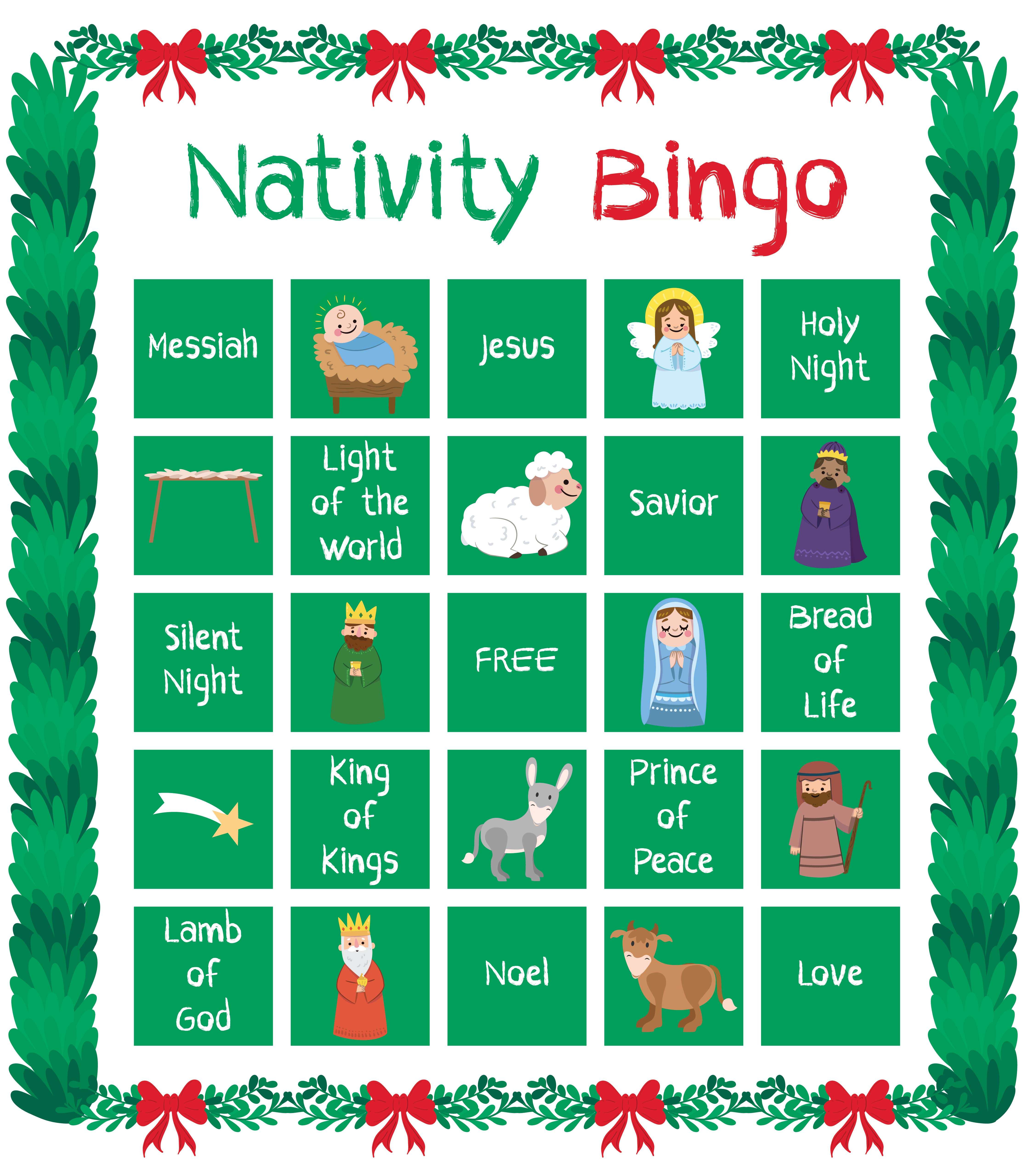 Nativity Printable Bingo Cards