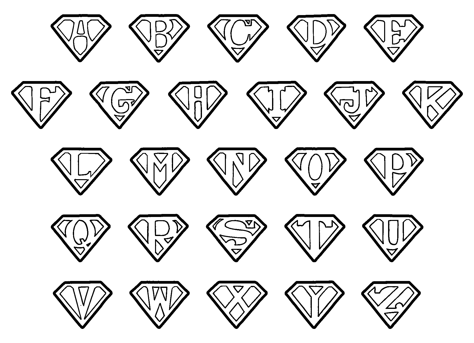 Printable Super Heroes Logos