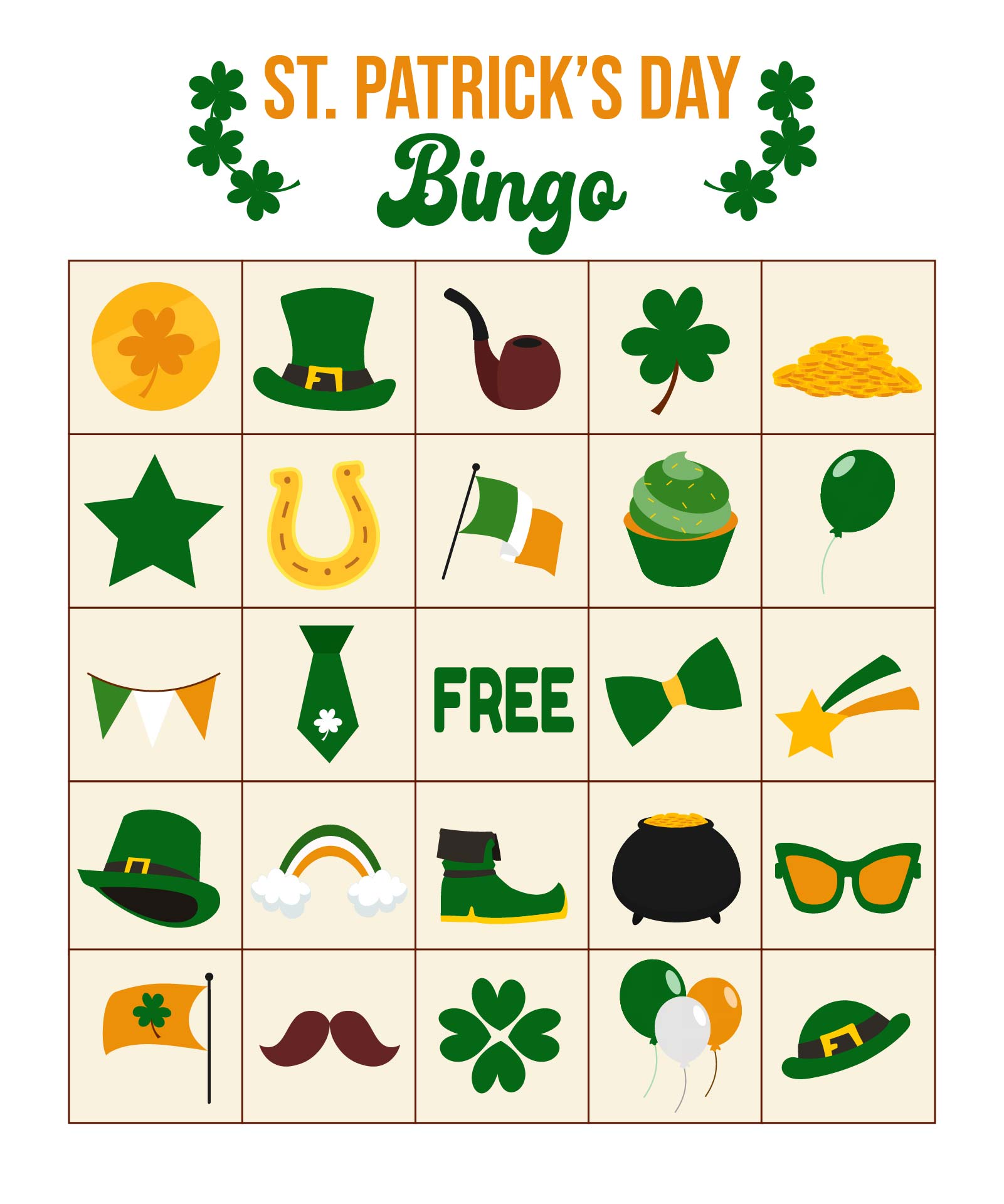 St. Patricks Day Bingo Cards