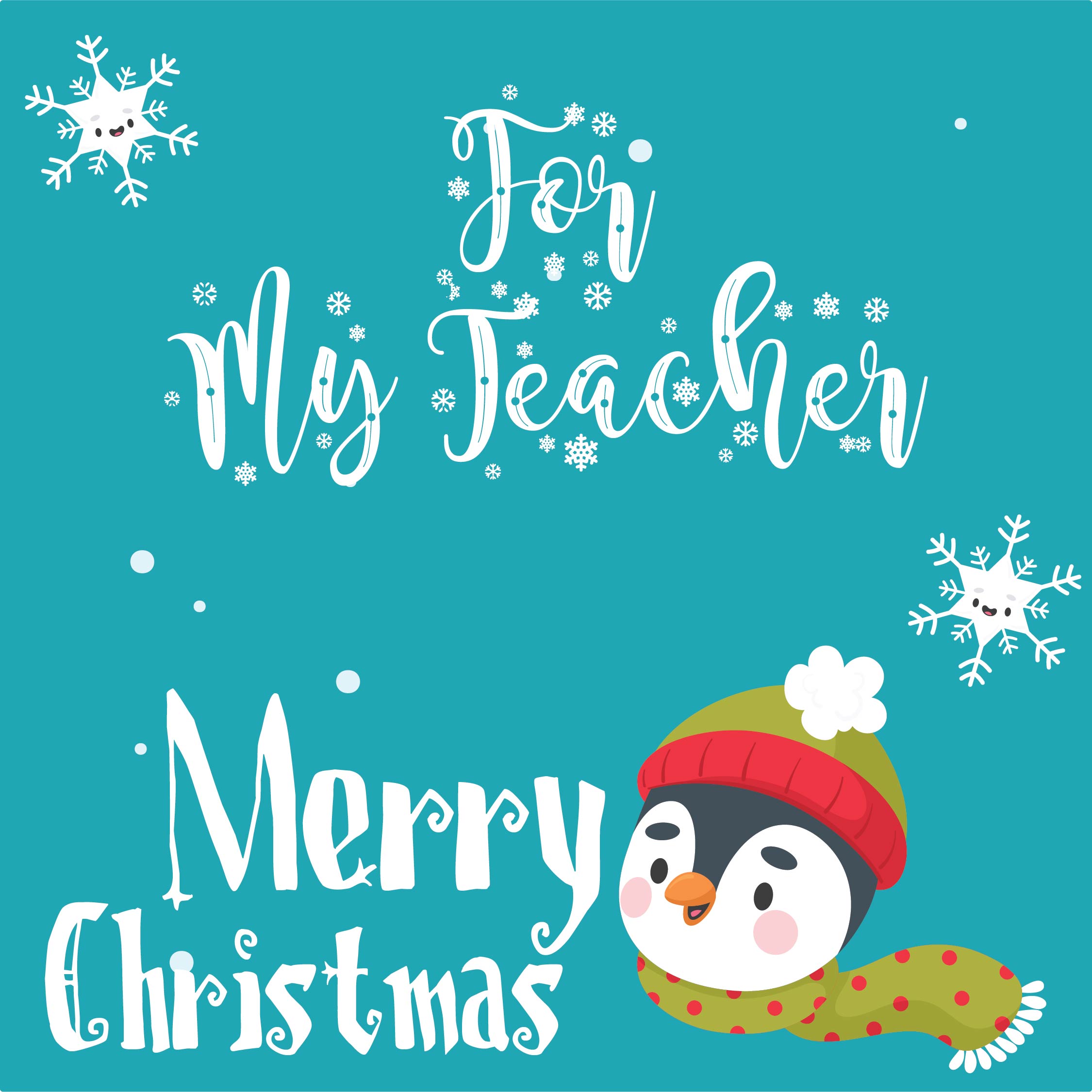 Printable Teacher Christmas Cards