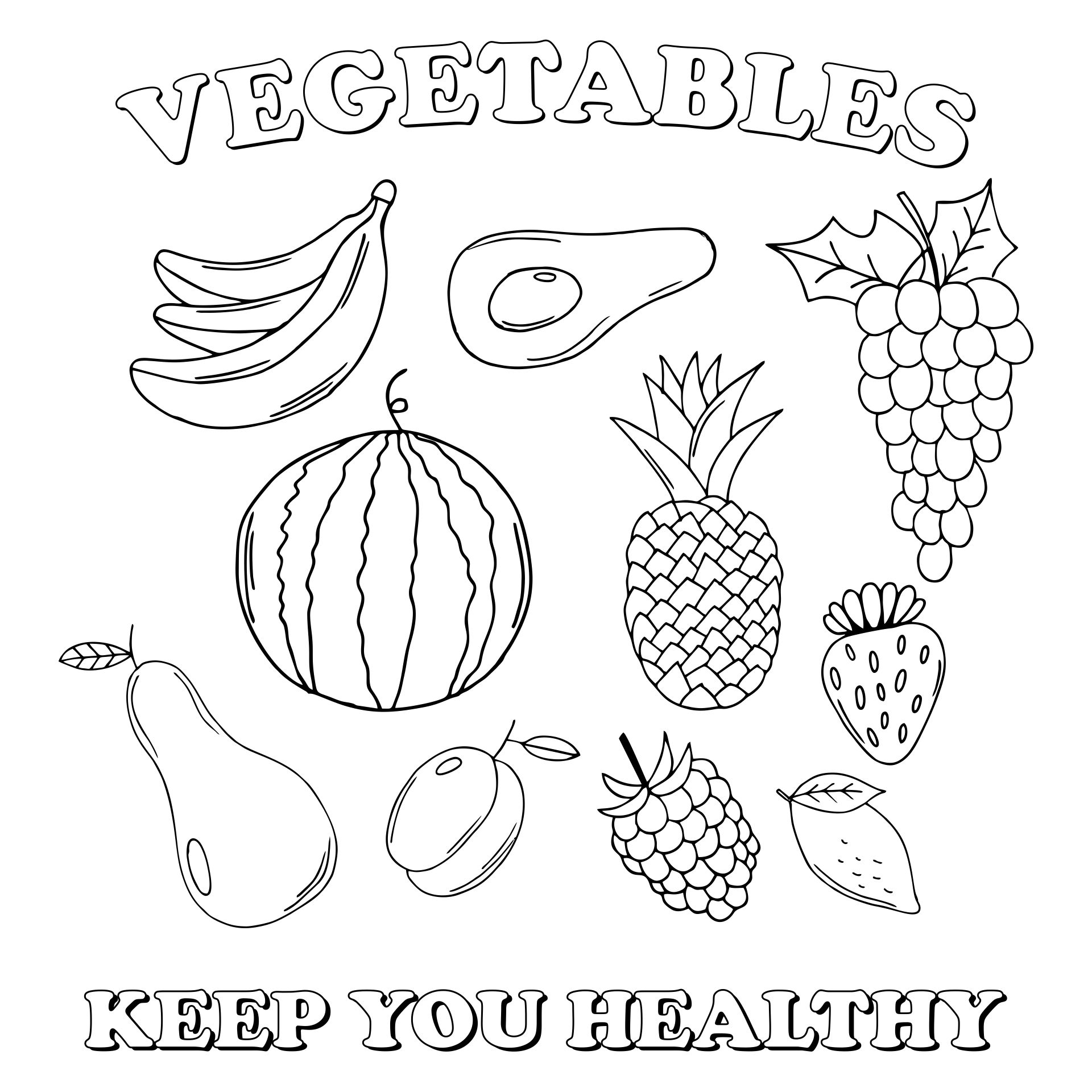 Free Printable Coloring Pages Of Fruits And Vegetables