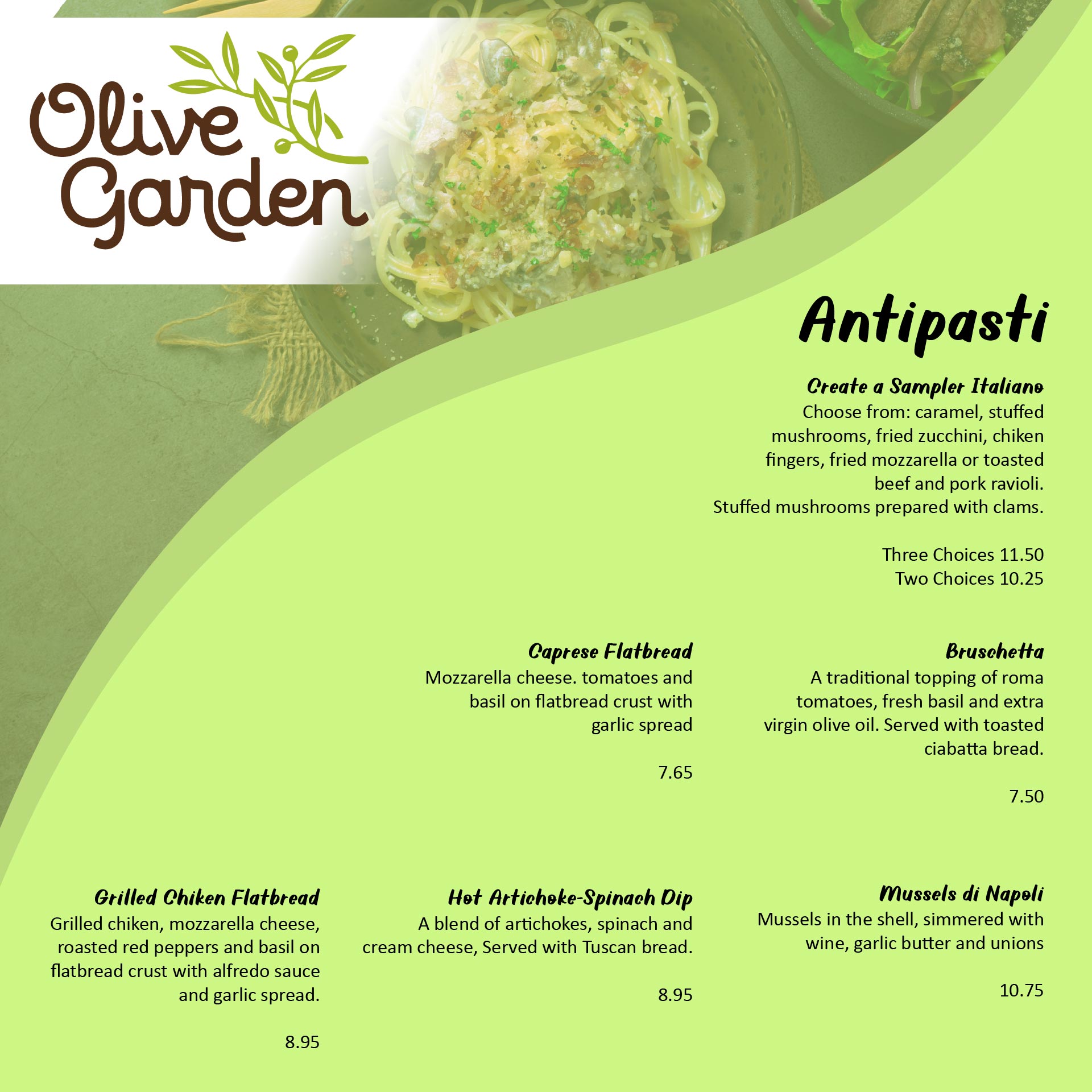 Olive Garden Menu Printable Out