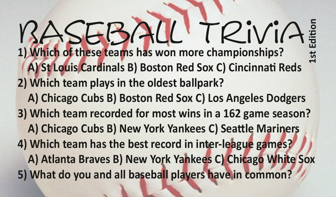 Printable Baseball Trivia Questions And Answers - Printable Word Searches
