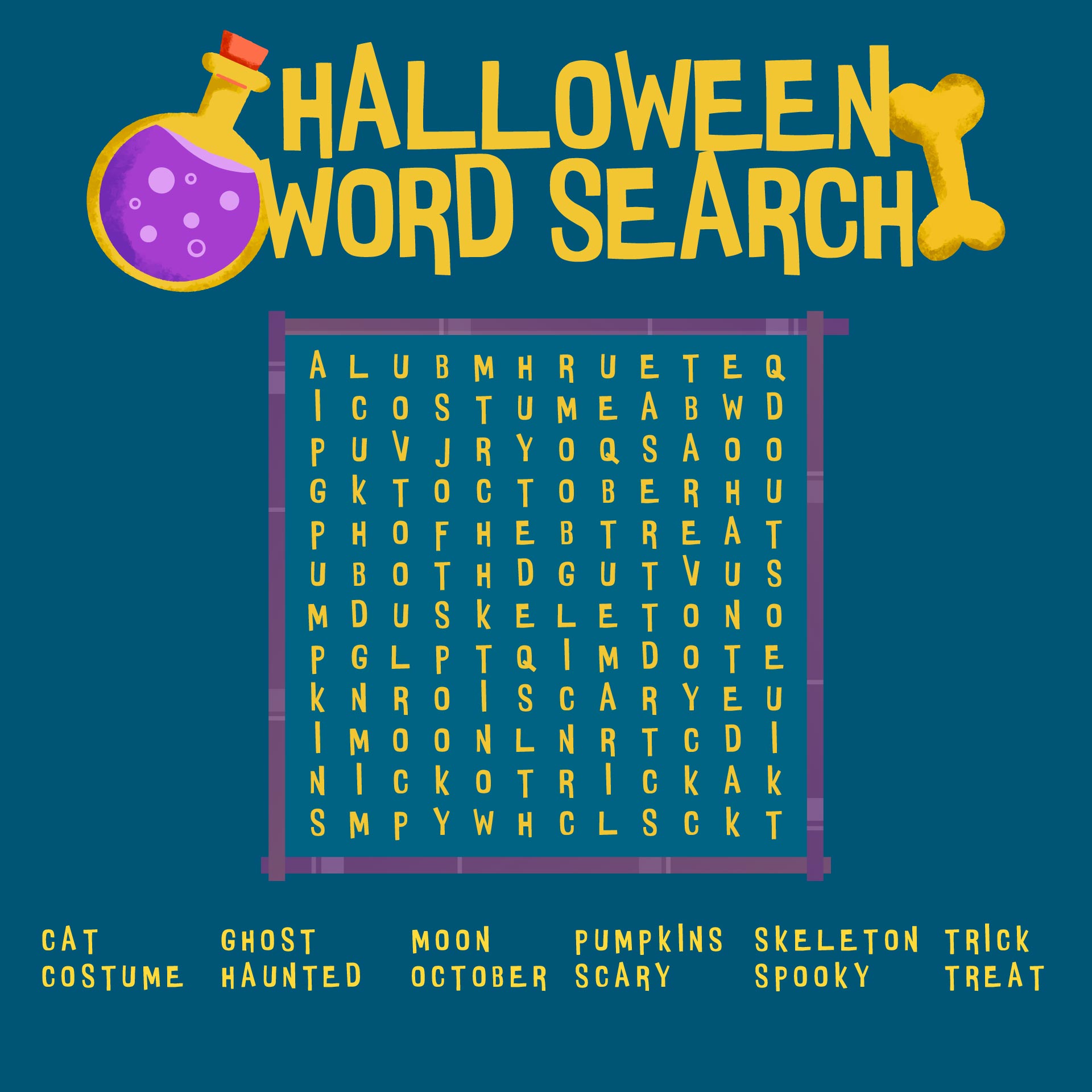 Kids Halloween Word Searches Printable